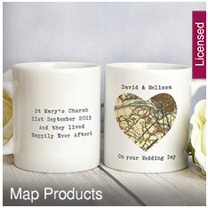 Personalised 1896 - 1904 Revised New Map Heart Mug