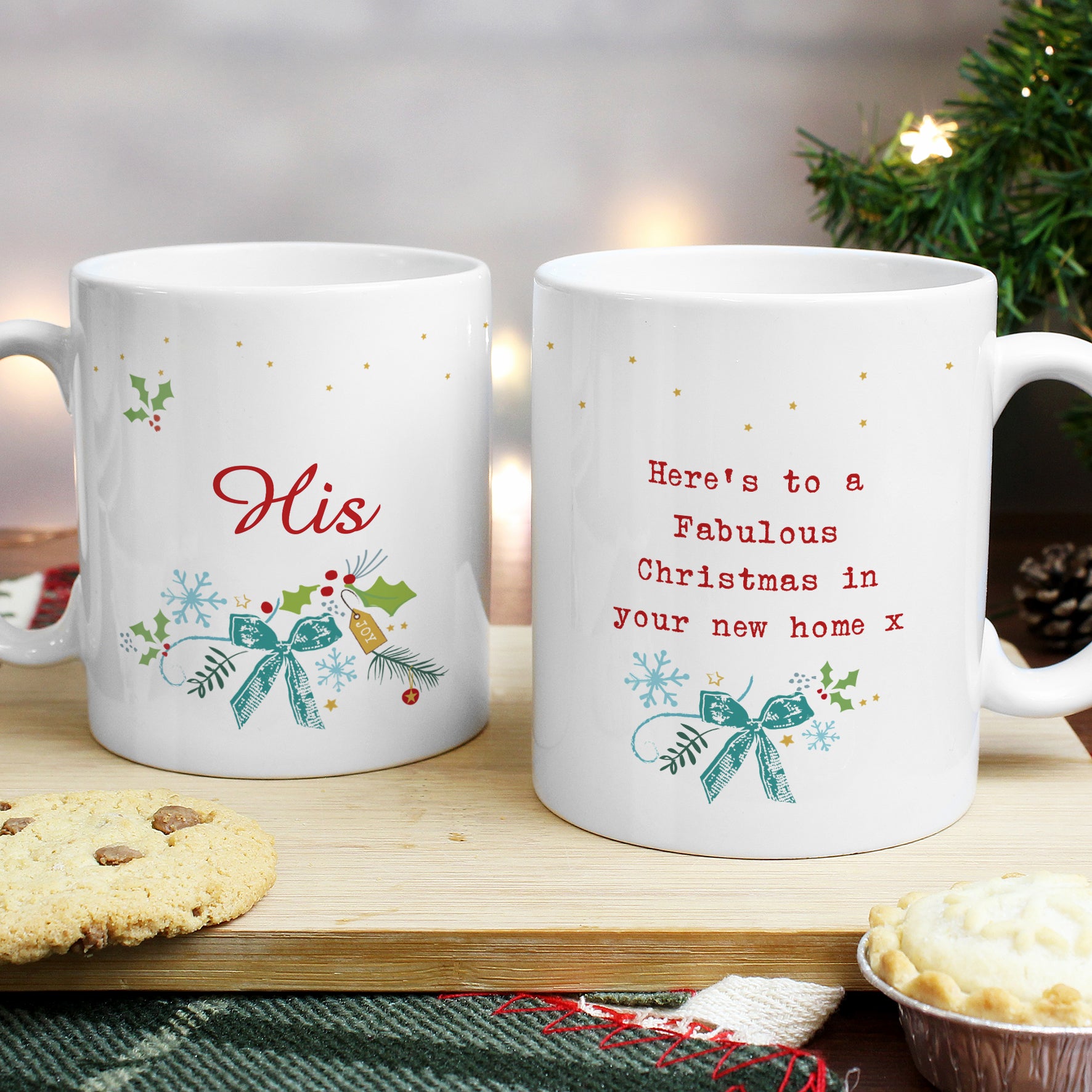 Personalised Classic Christmas Mug Set