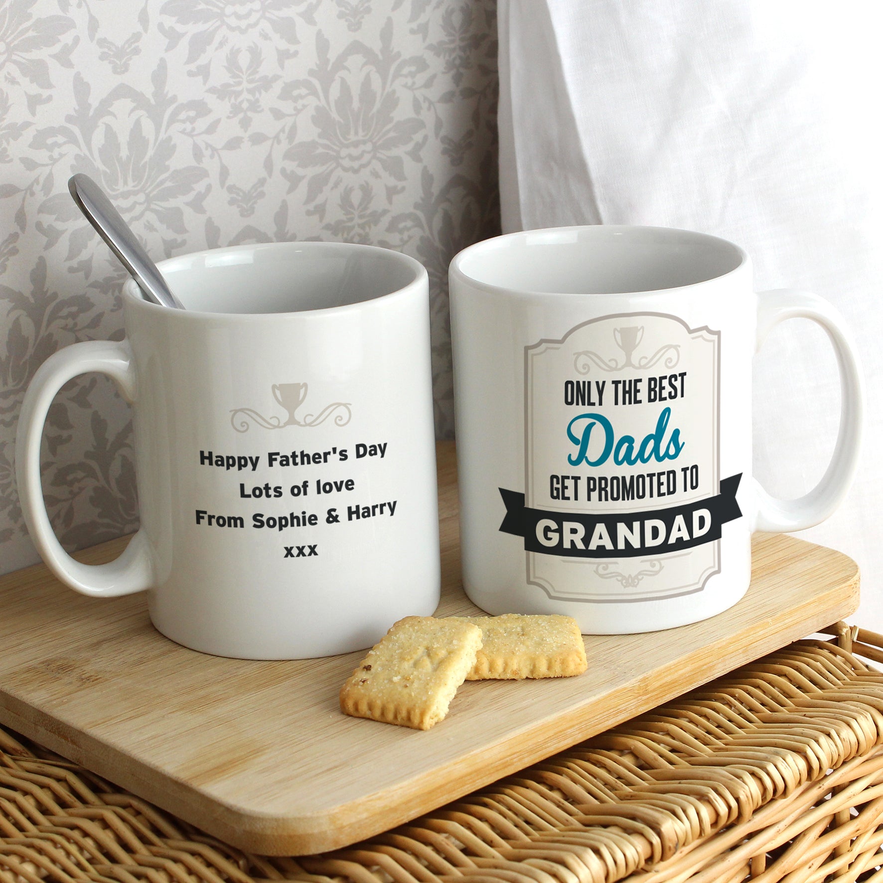 Personalised Best Dads Get Promoted to Mug