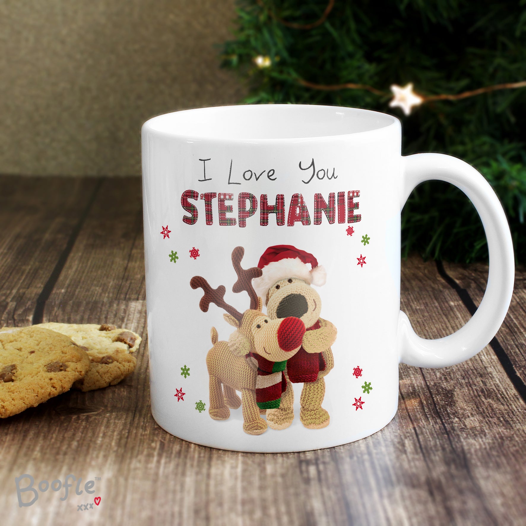 Personalised Boofle Christmas Reindeer Mug