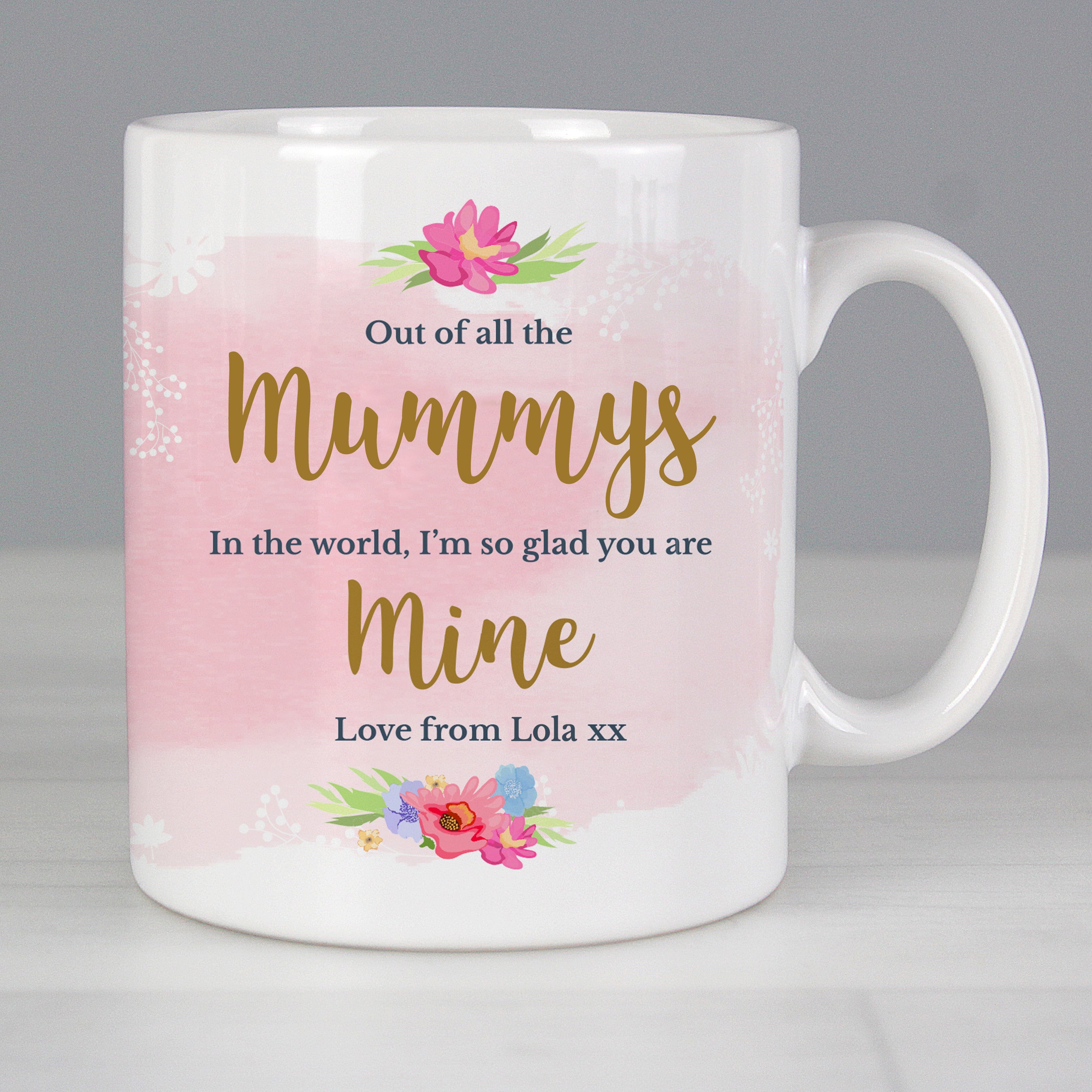 Personalised Floral Watercolour Mug