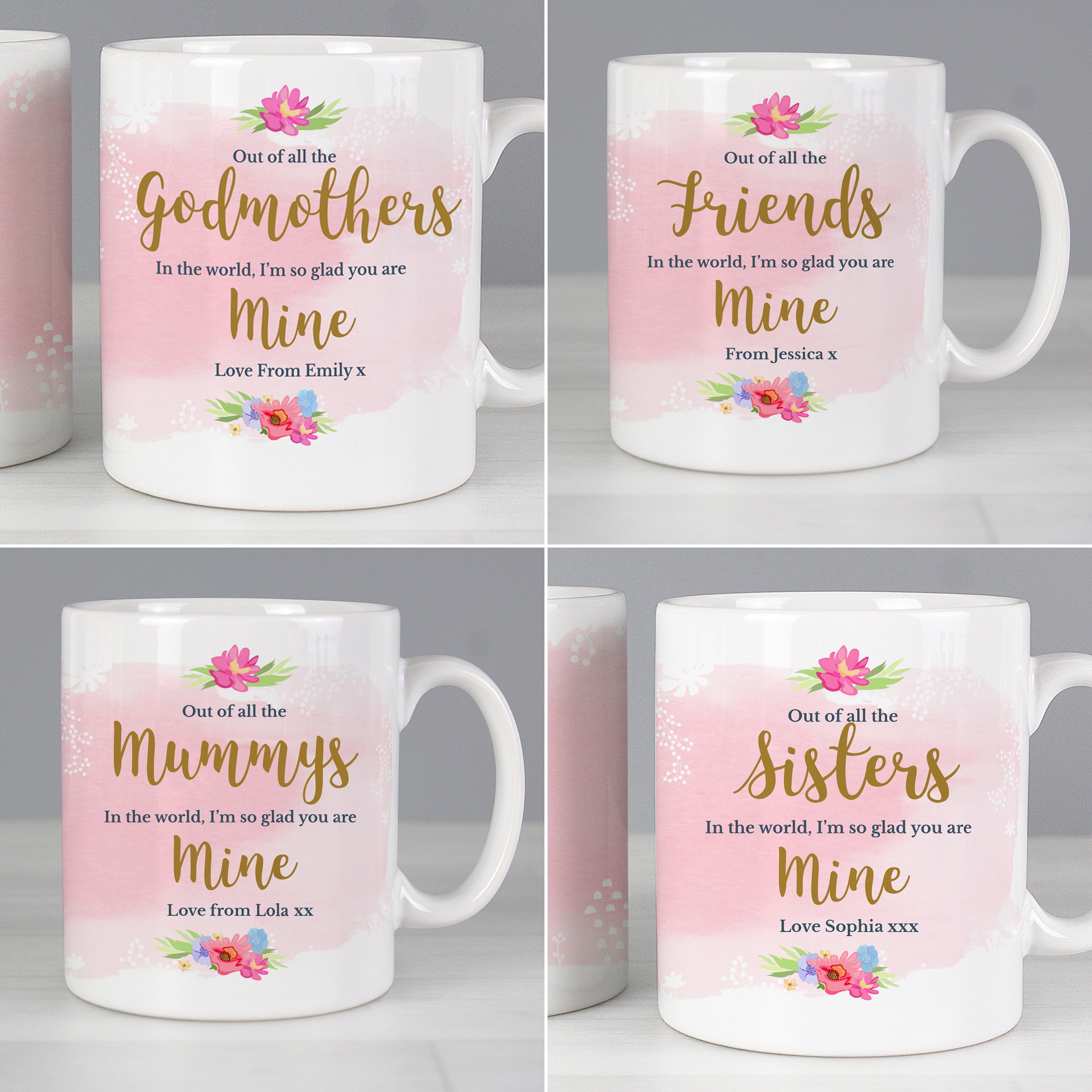 Personalised Floral Watercolour Mug