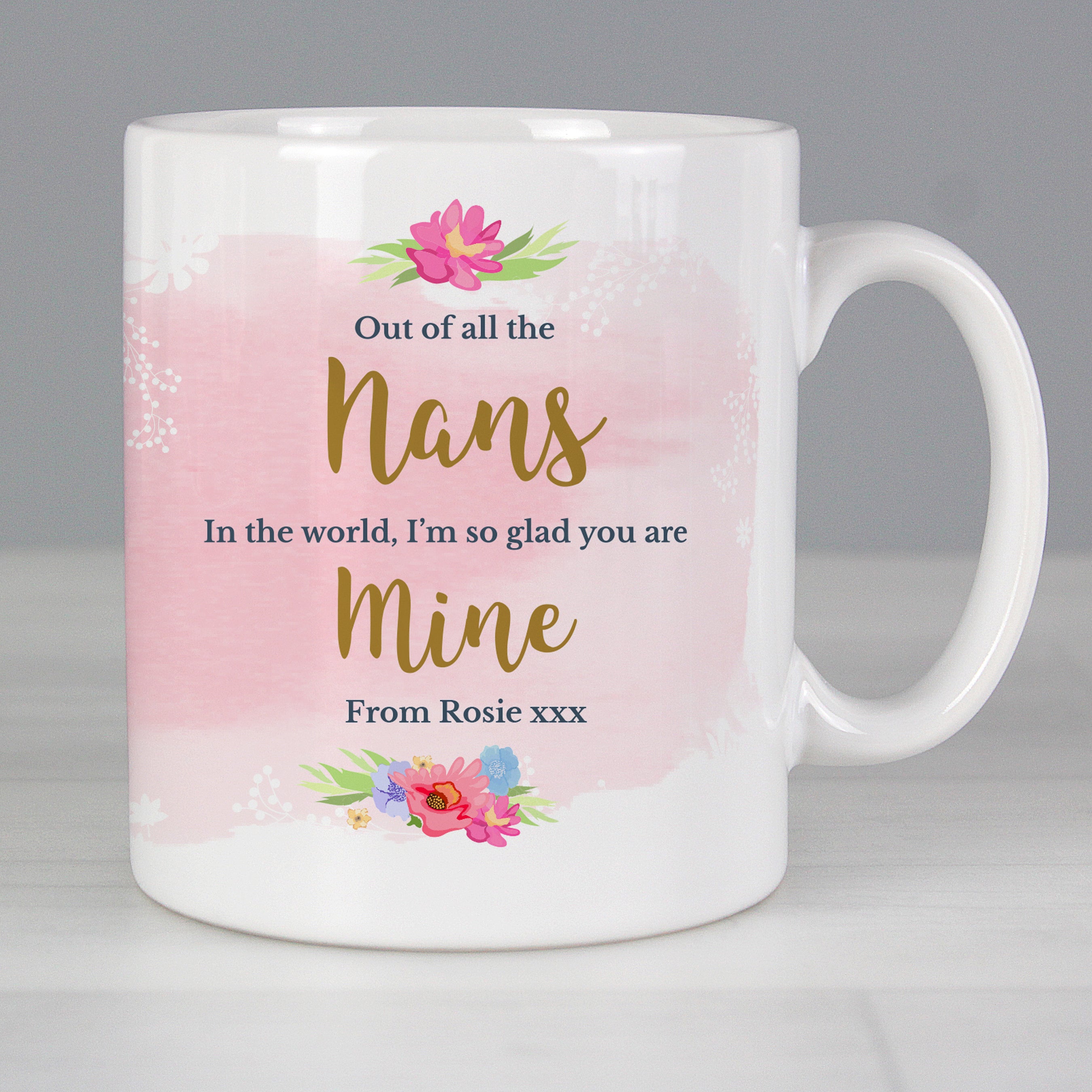 Personalised Floral Watercolour Mug