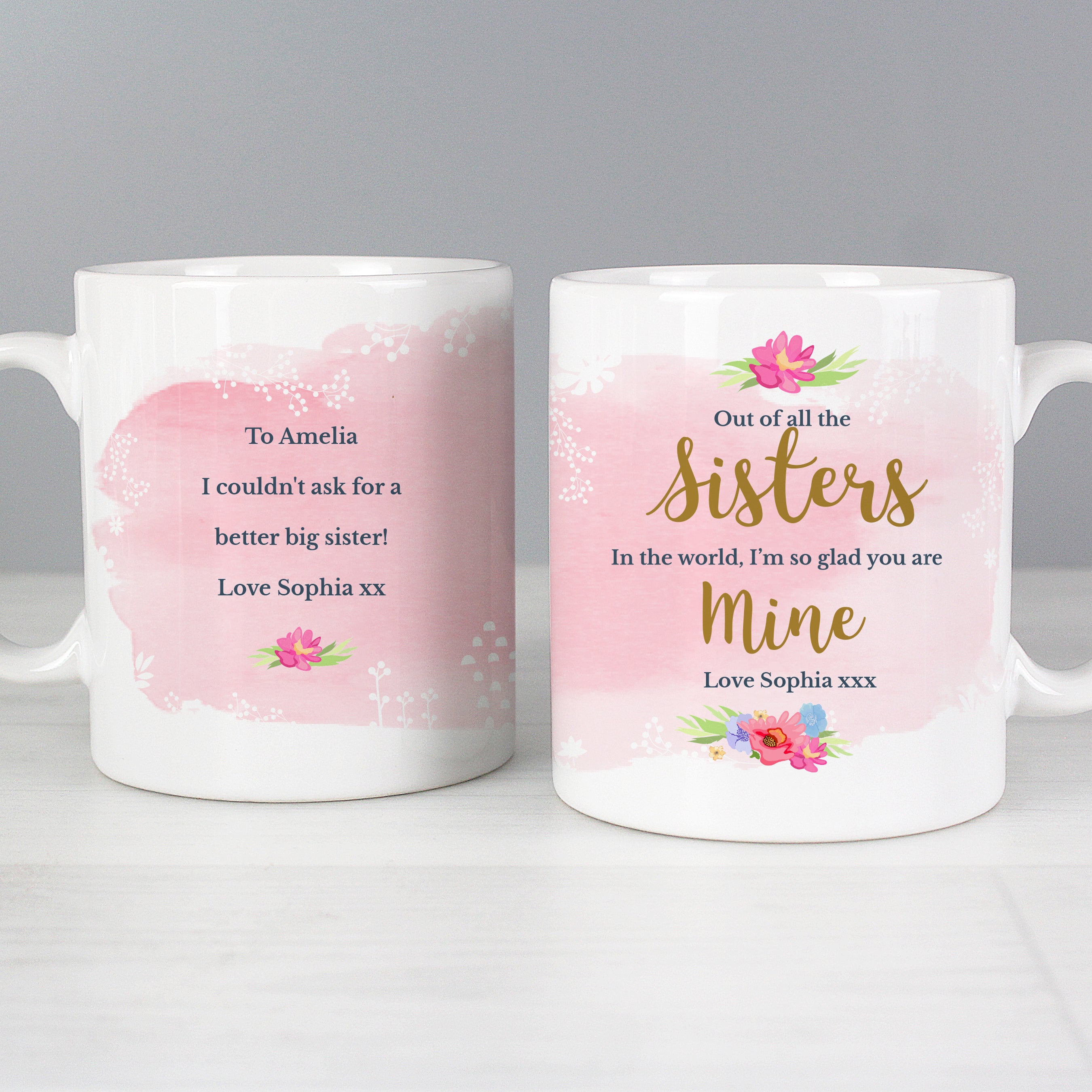 Personalised Floral Watercolour Mug