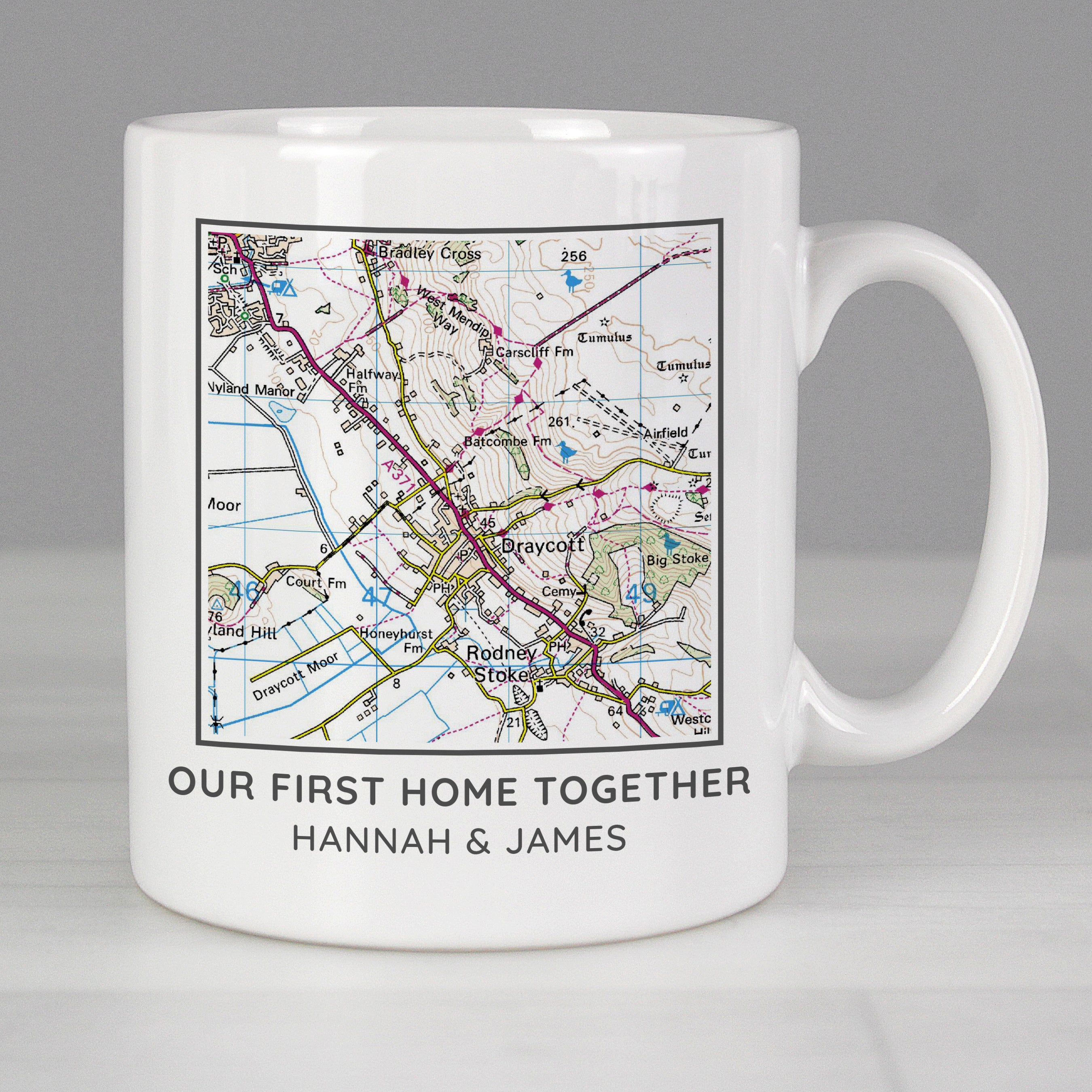 Personalised Present Day Map Compass Mug