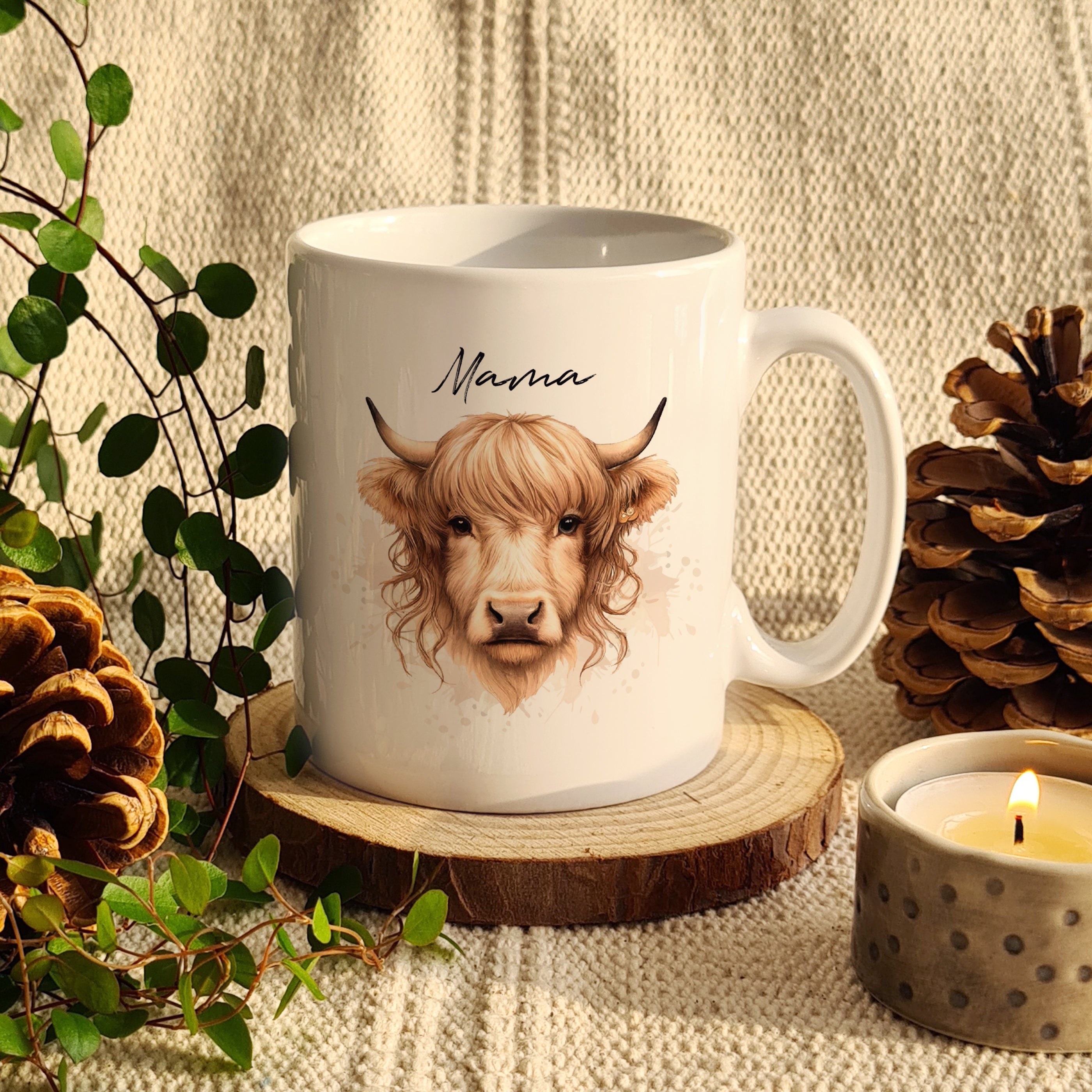 Personalised Highland Cow Mug - Female