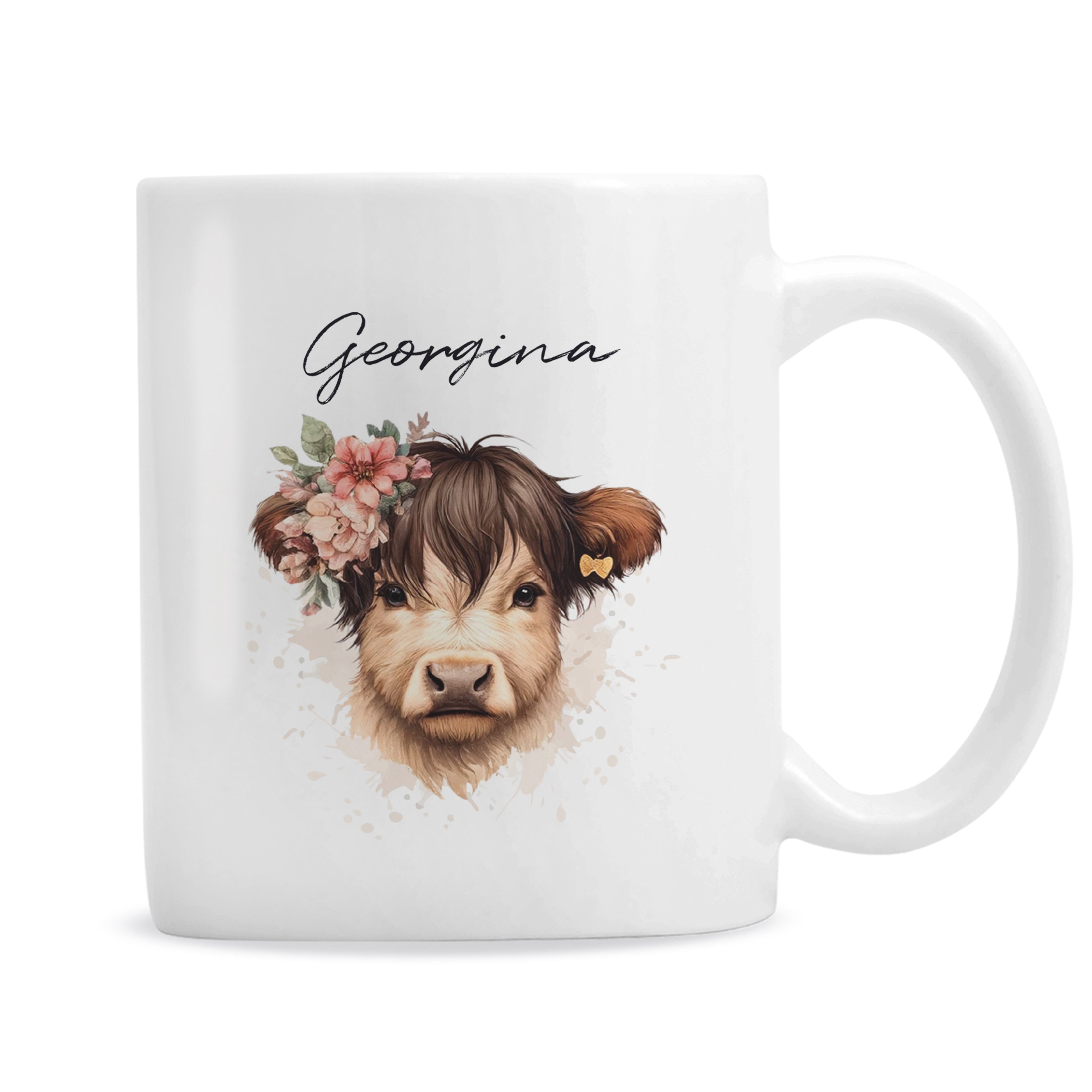 Personalised Highland Cow Mug - Girl