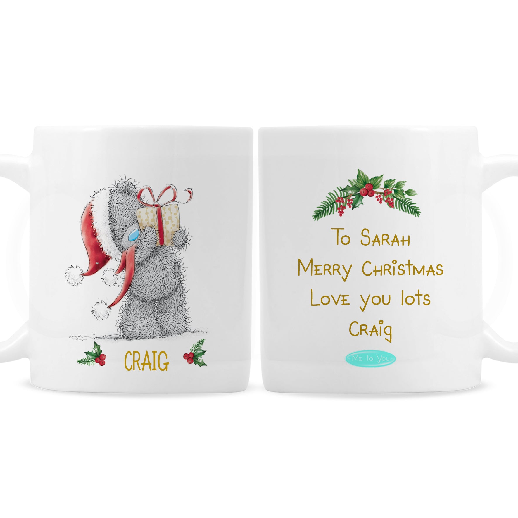 Personalised Me to You Christmas Couple's Mug Set