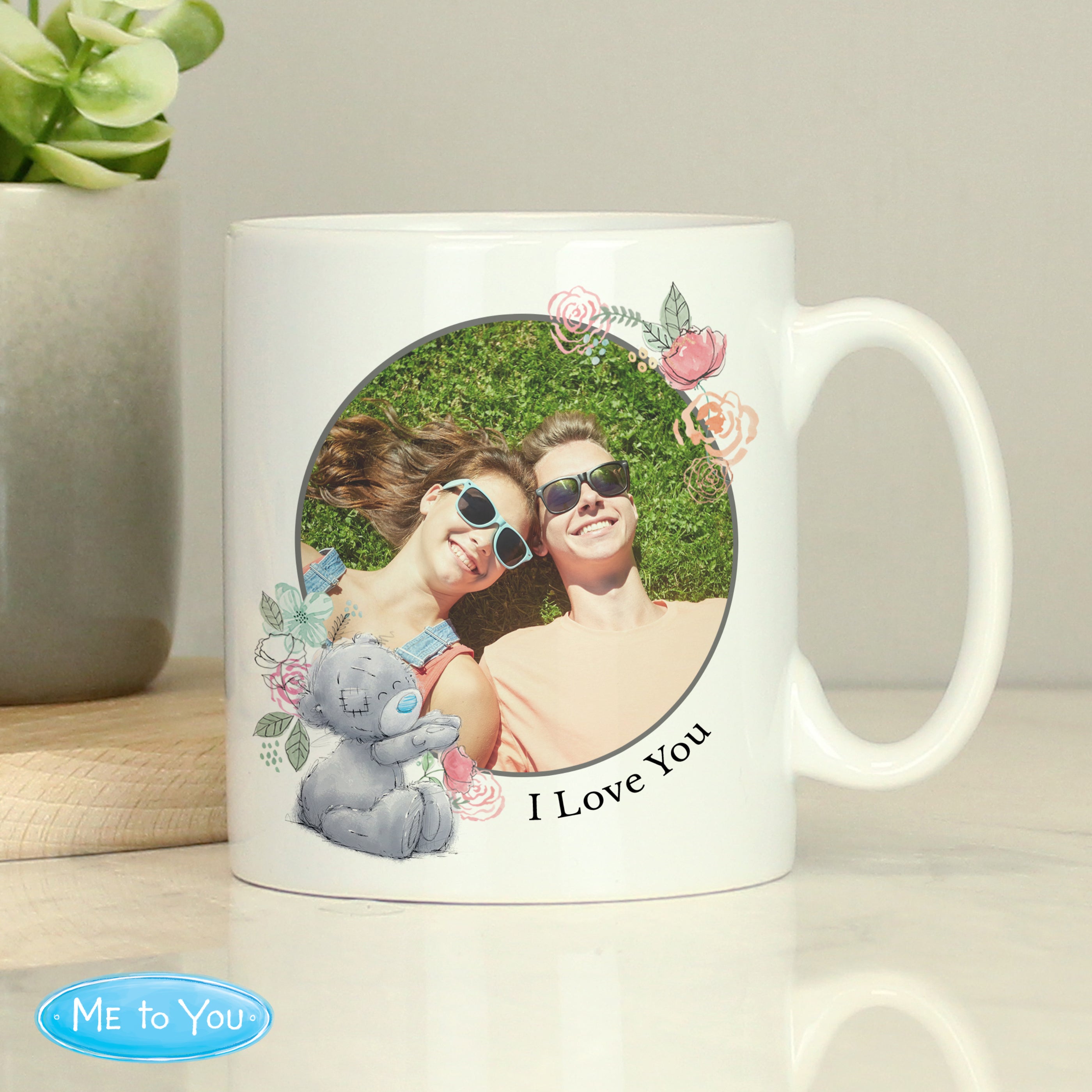 Personalised Me To You Floral Photo Upload Mug