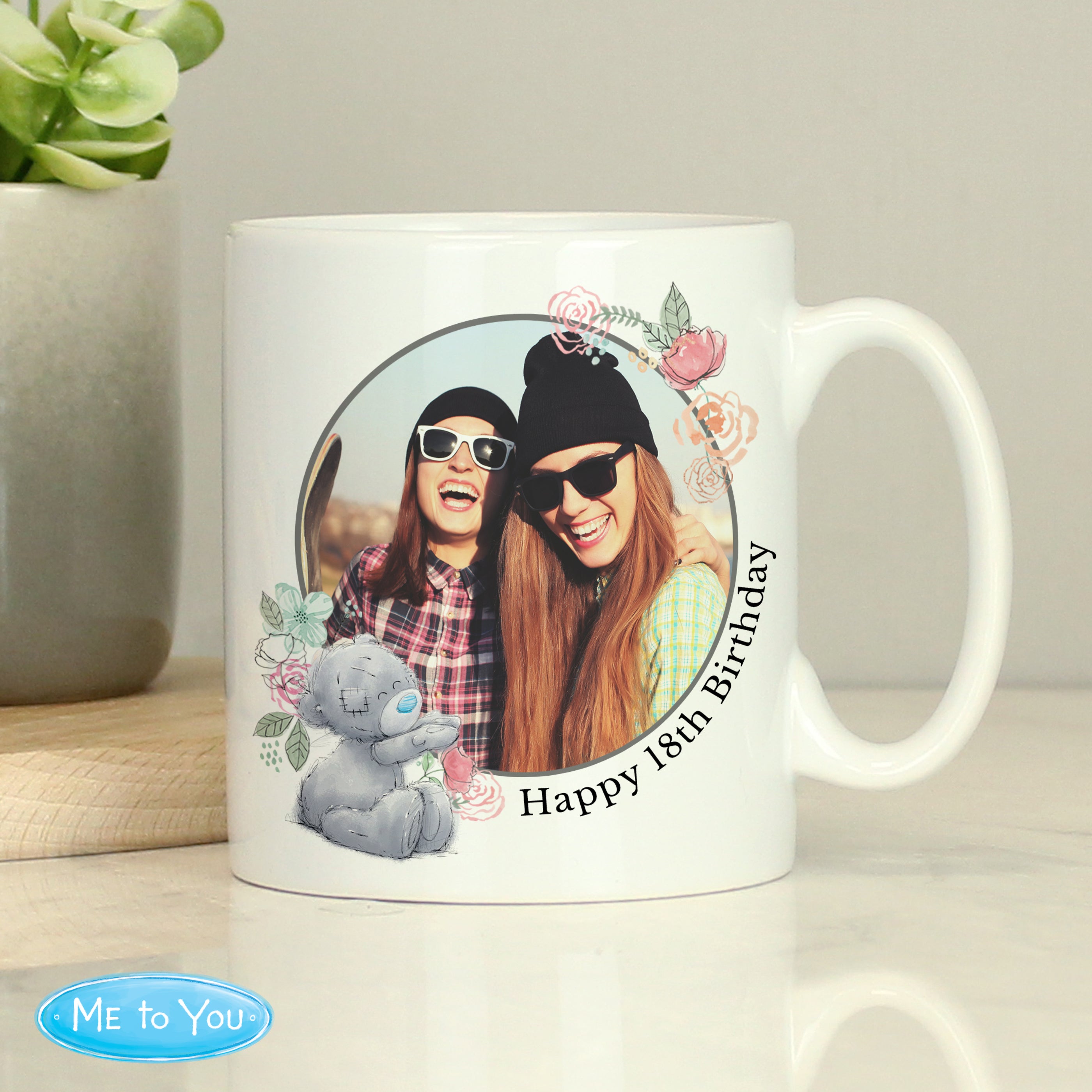 Personalised Me To You Floral Photo Upload Mug