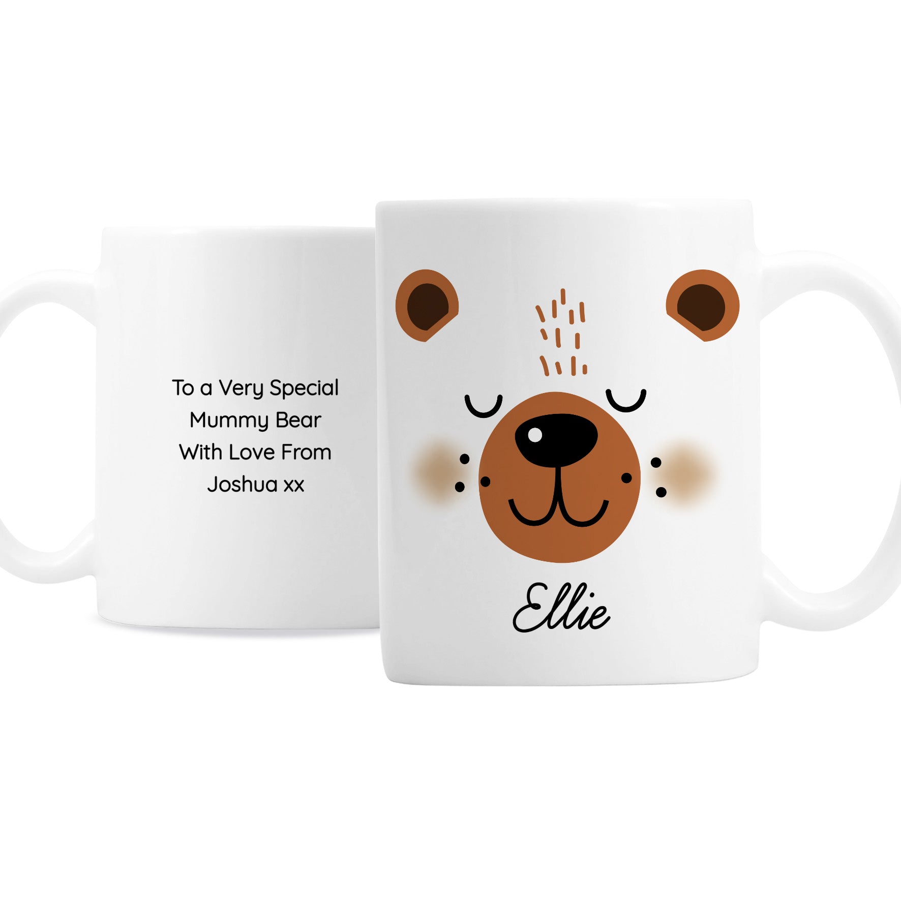 Personalised Cute Bear Face Mug