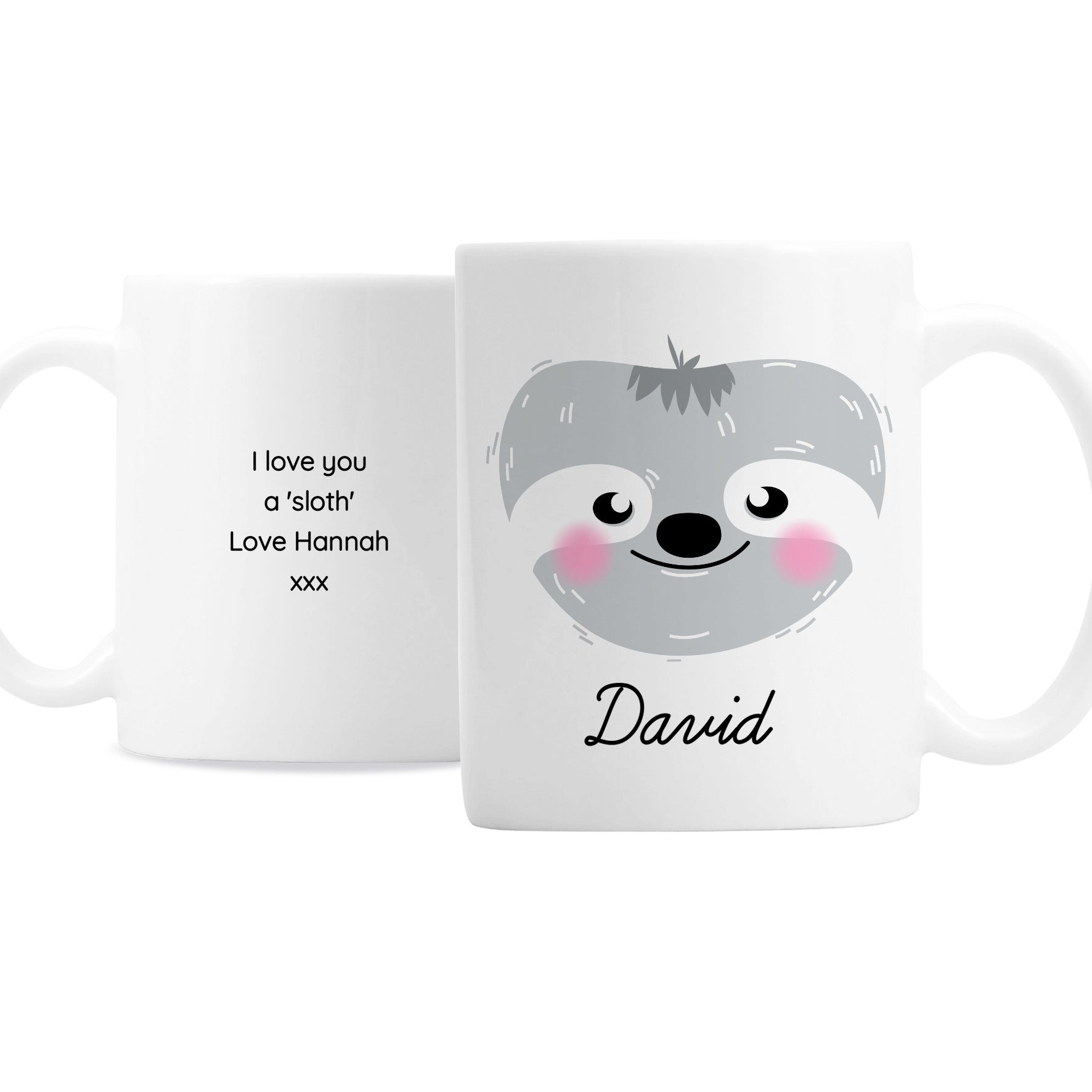 Personalised Cute Sloth Face Mug