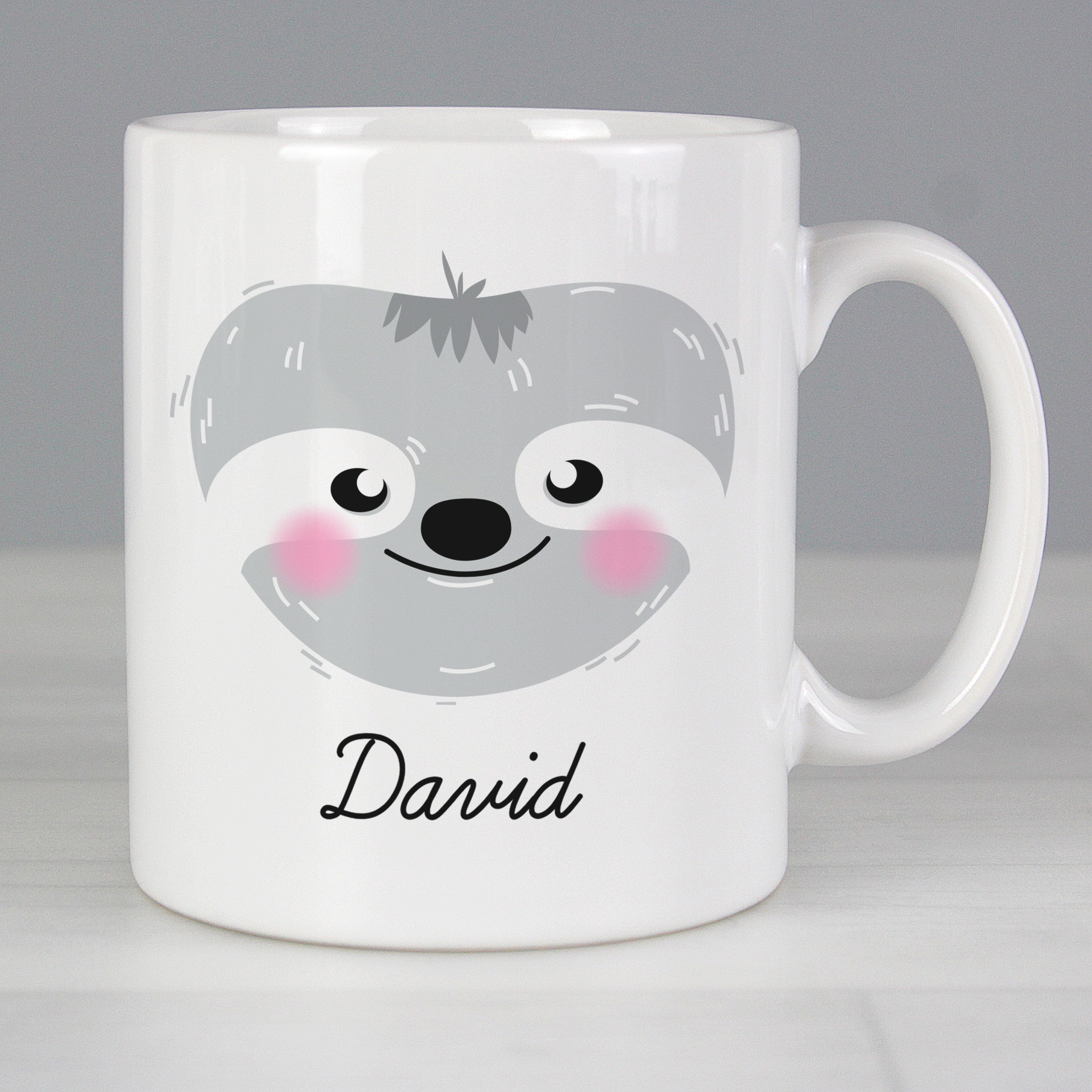 Personalised Cute Sloth Face Mug