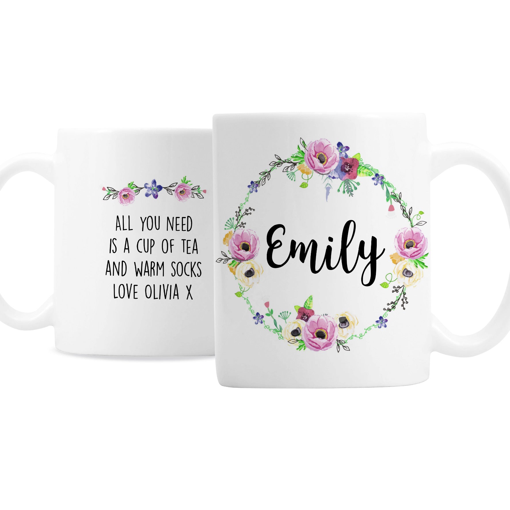 Personalised Floral Mug