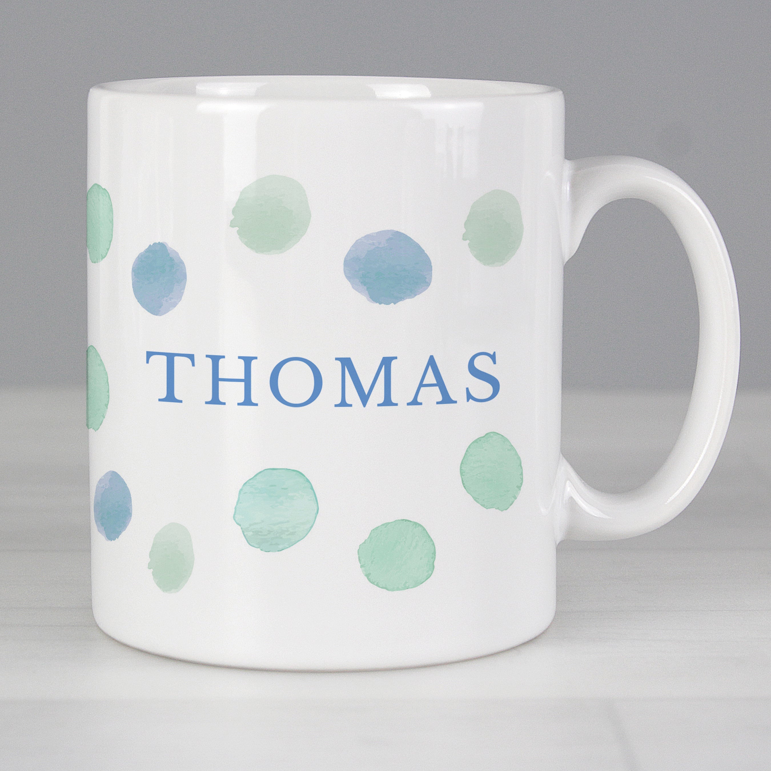 Personalised Blue Spot Mug