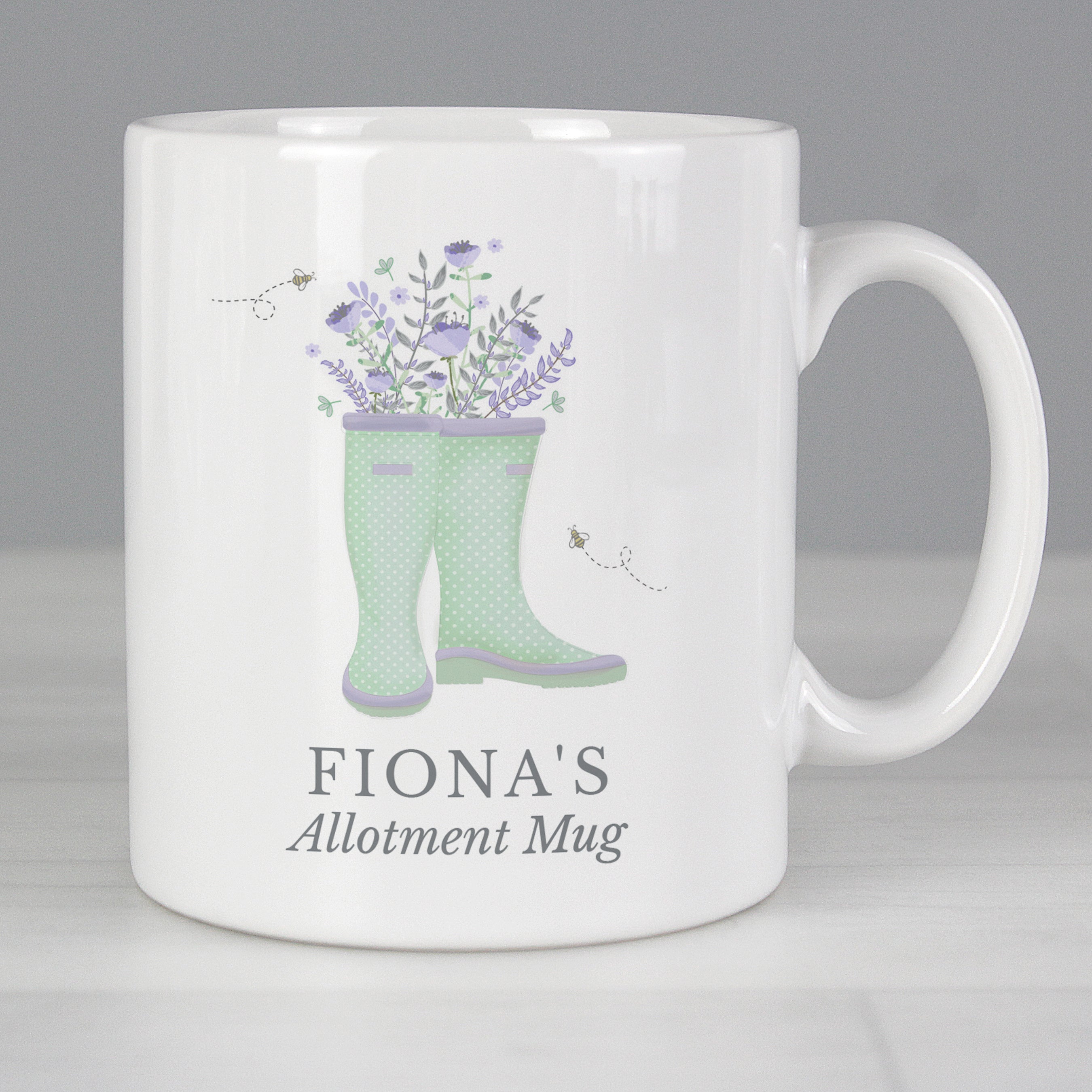 Personalised Floral Wellies Mug