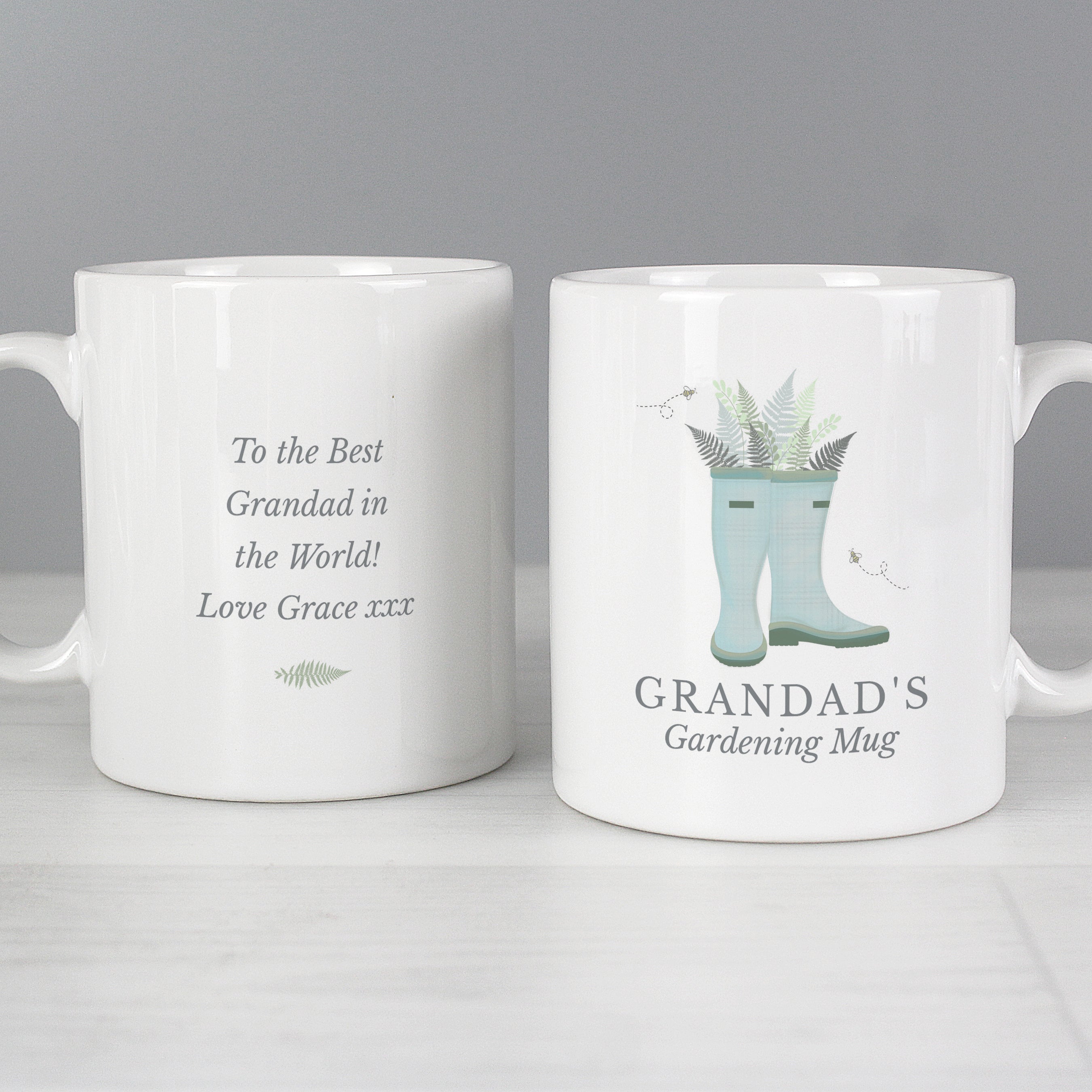 Personalised Blue Wellies Mug