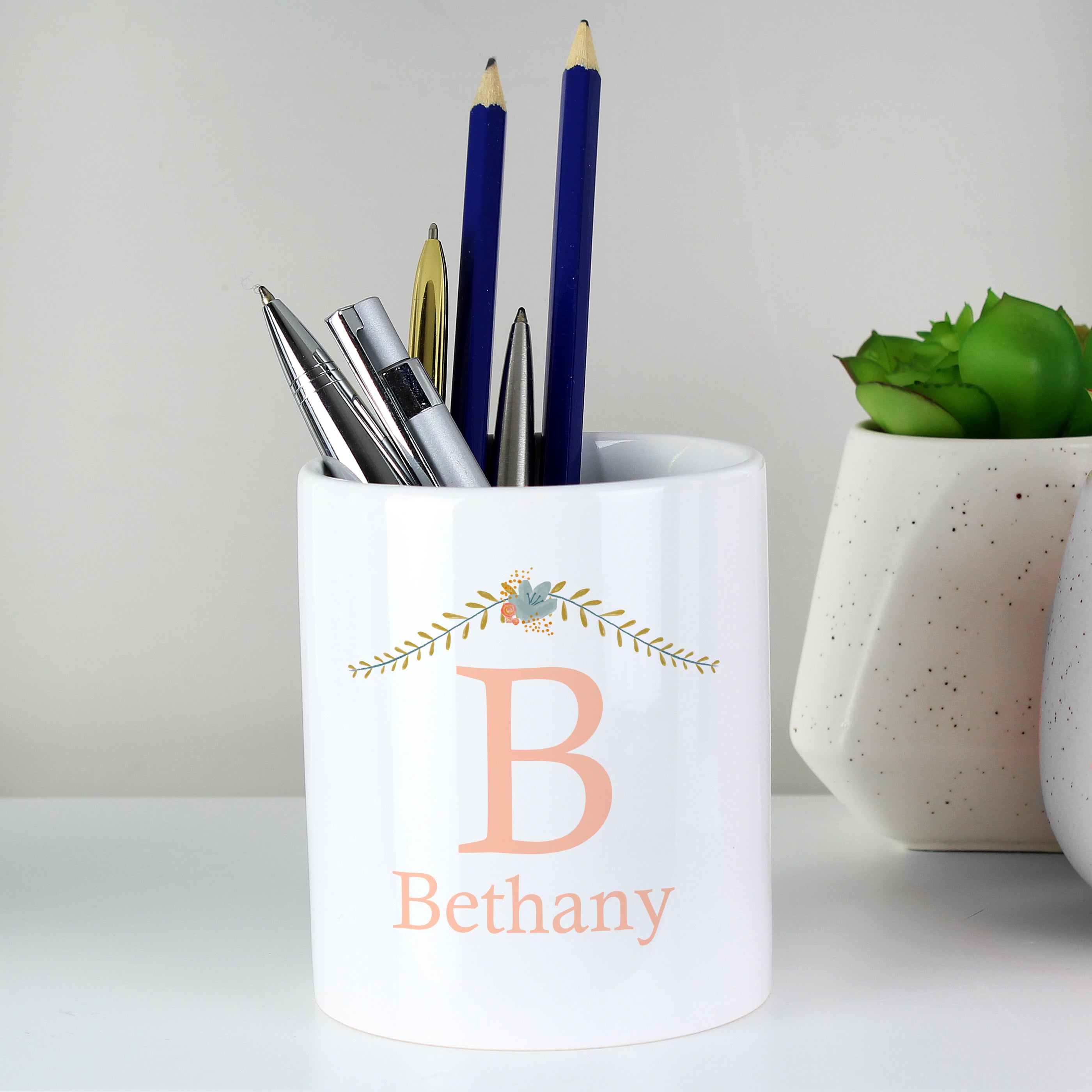 Personalised Floral Bouquet Ceramic Storage Pot