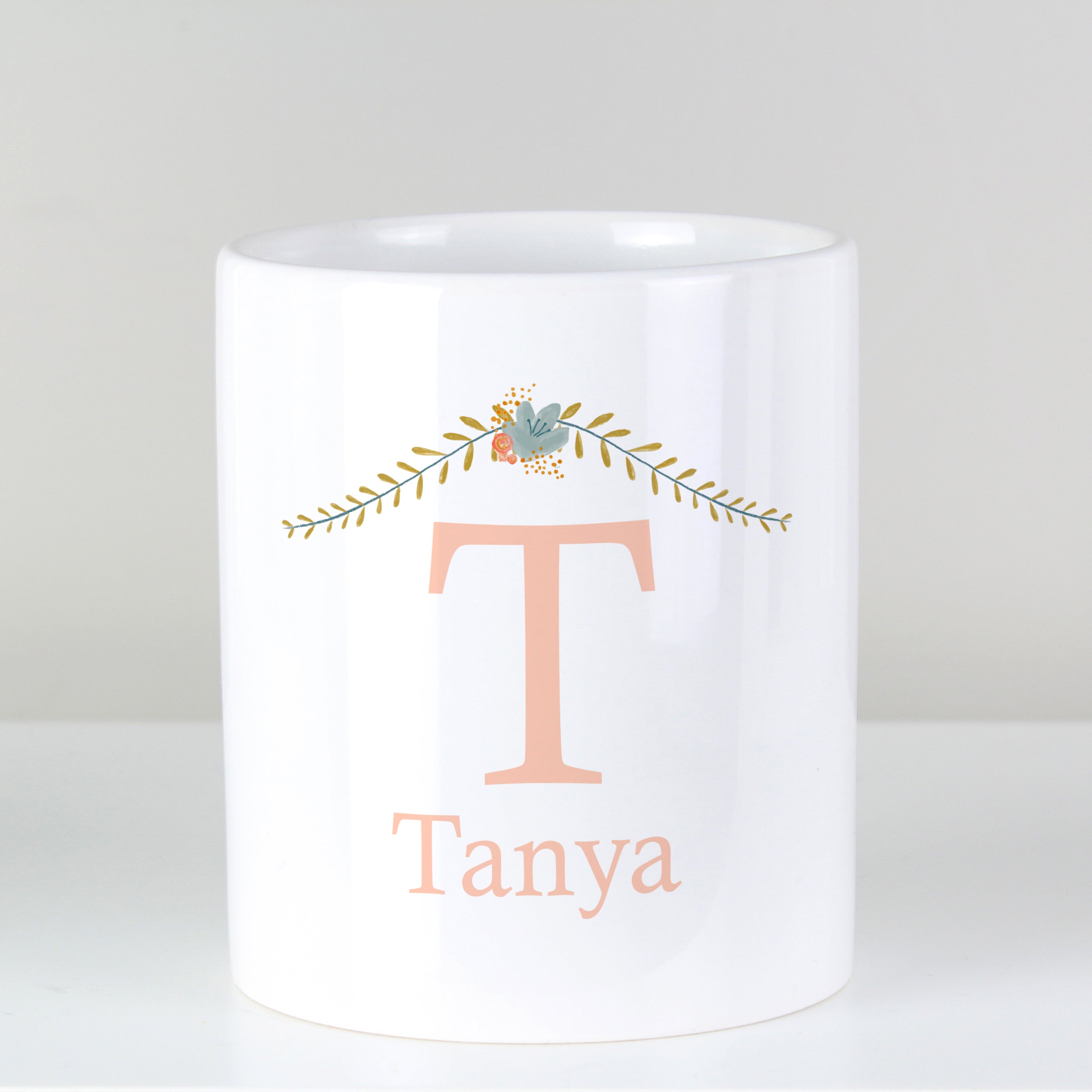 Personalised Floral Bouquet Ceramic Storage Pot