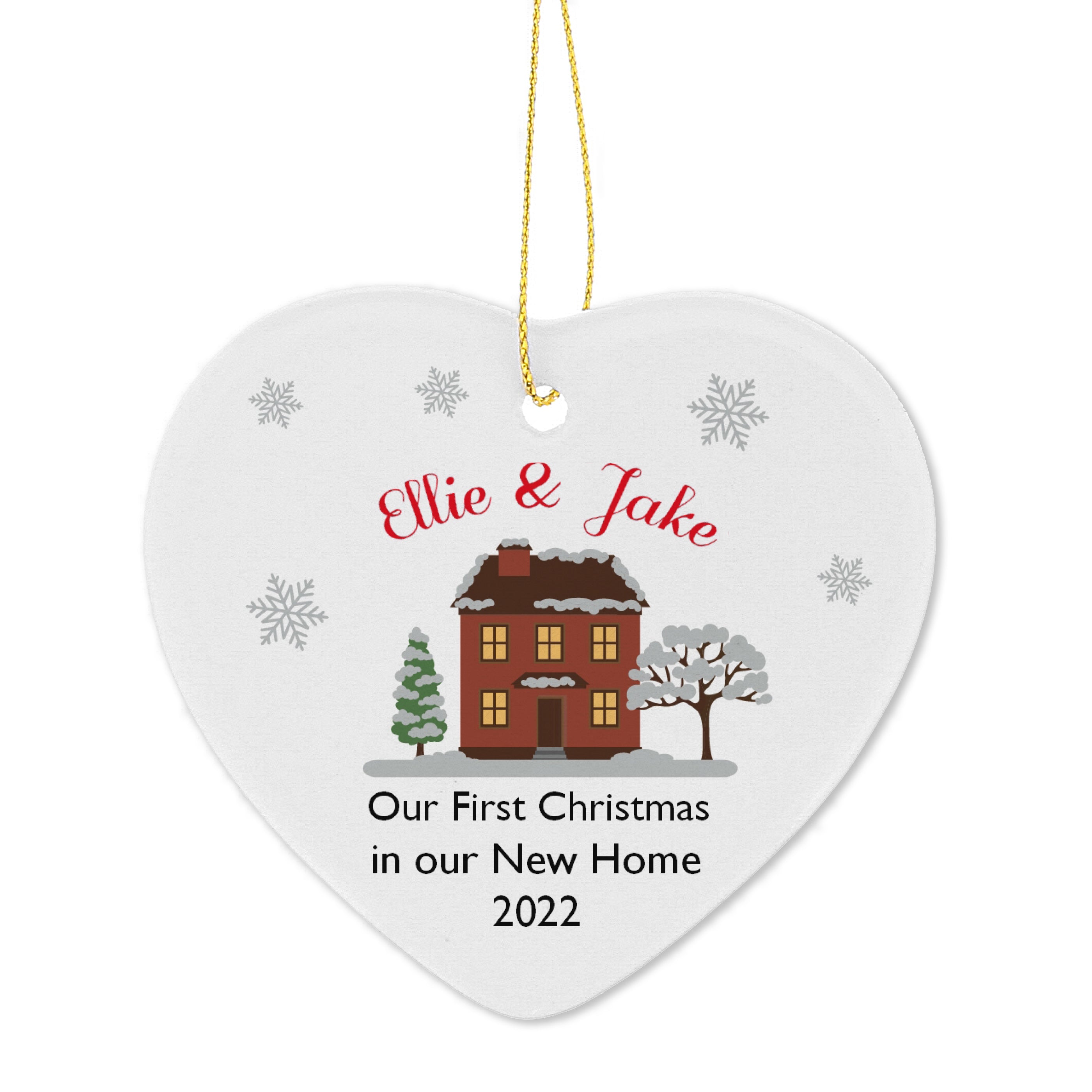 Personalised Cosy Christmas Ceramic Heart Decoration