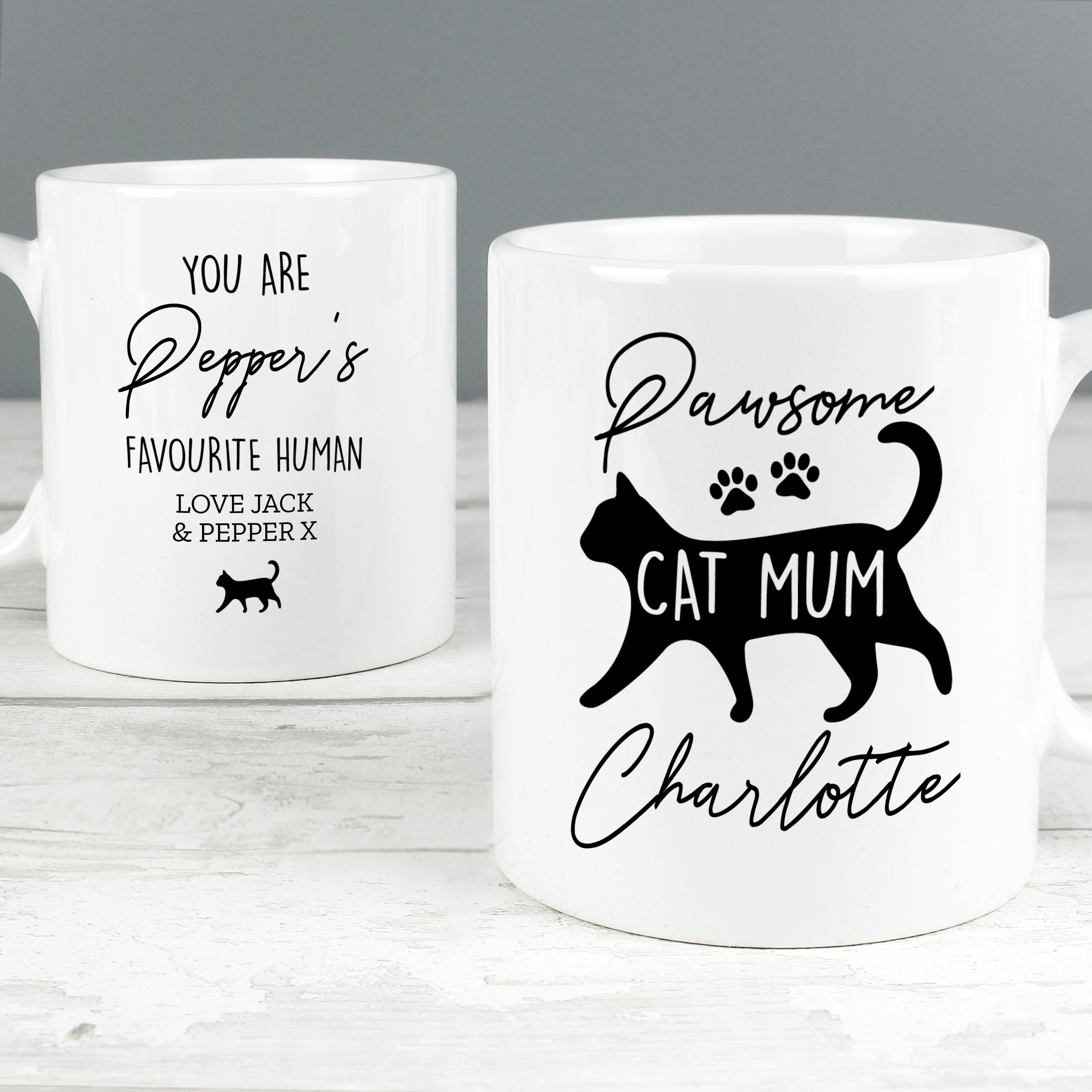 Personalised Pawsome Cat Mum Mug