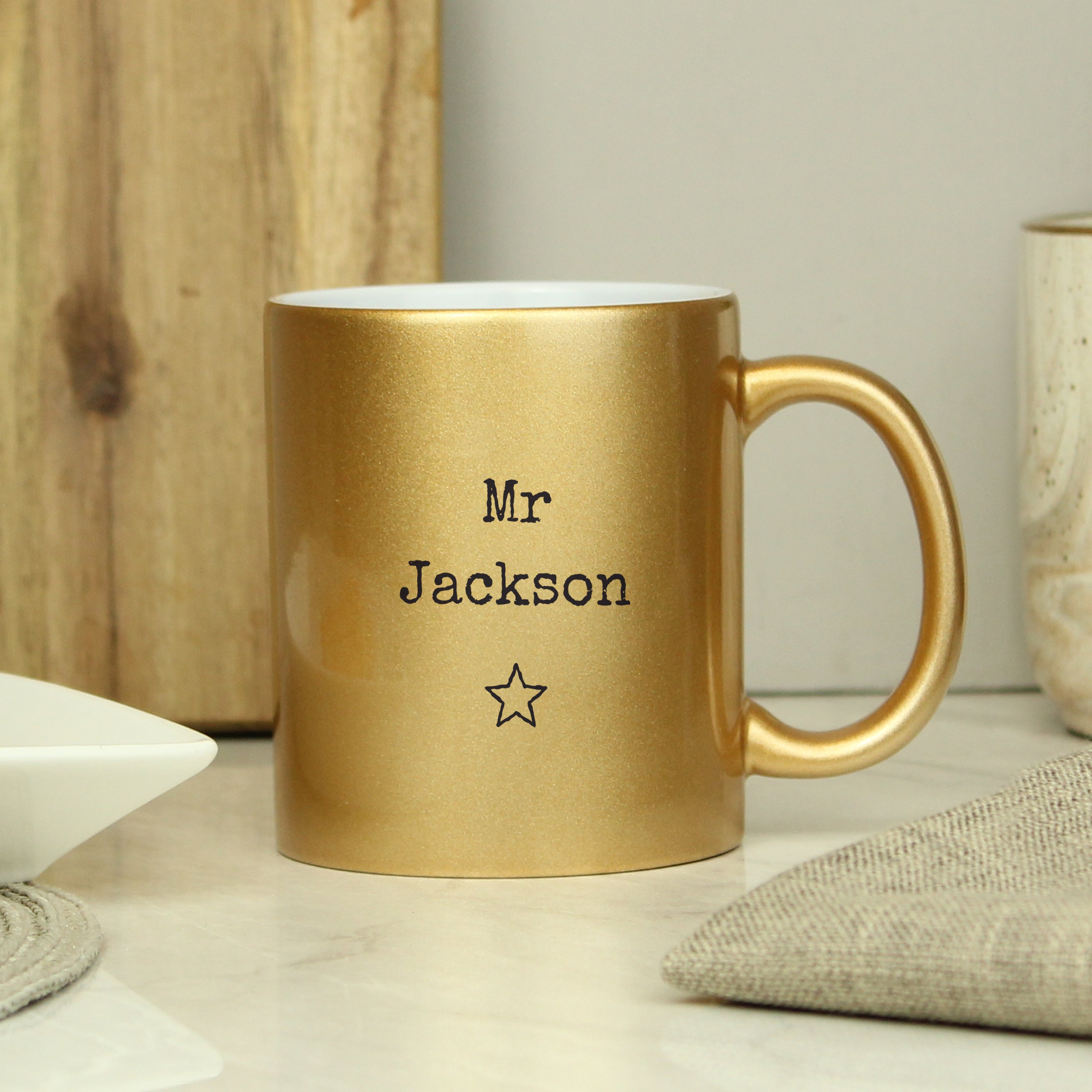 Personalised Free Text Gold Mug