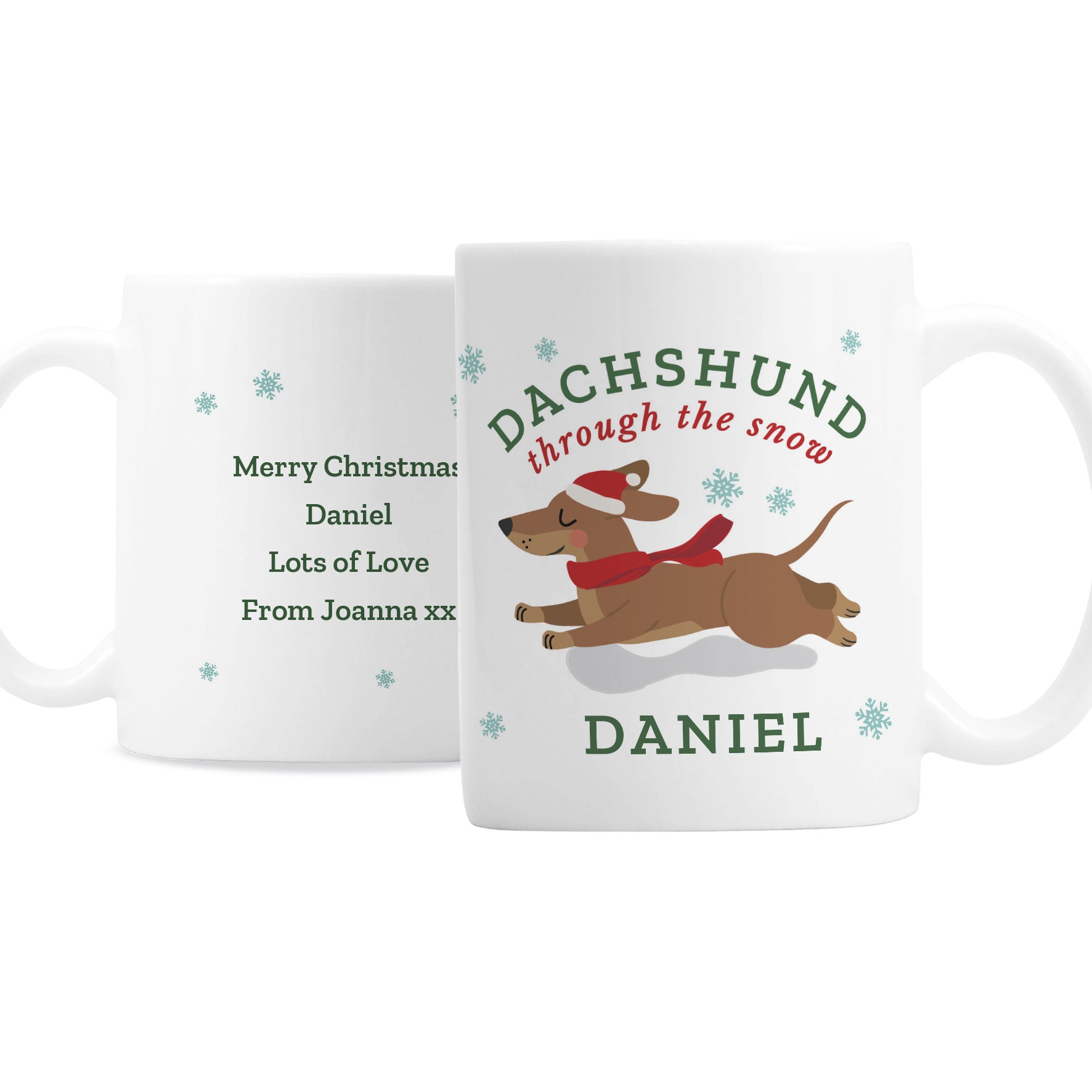 Personalised Dachshund Through... Christmas Mug