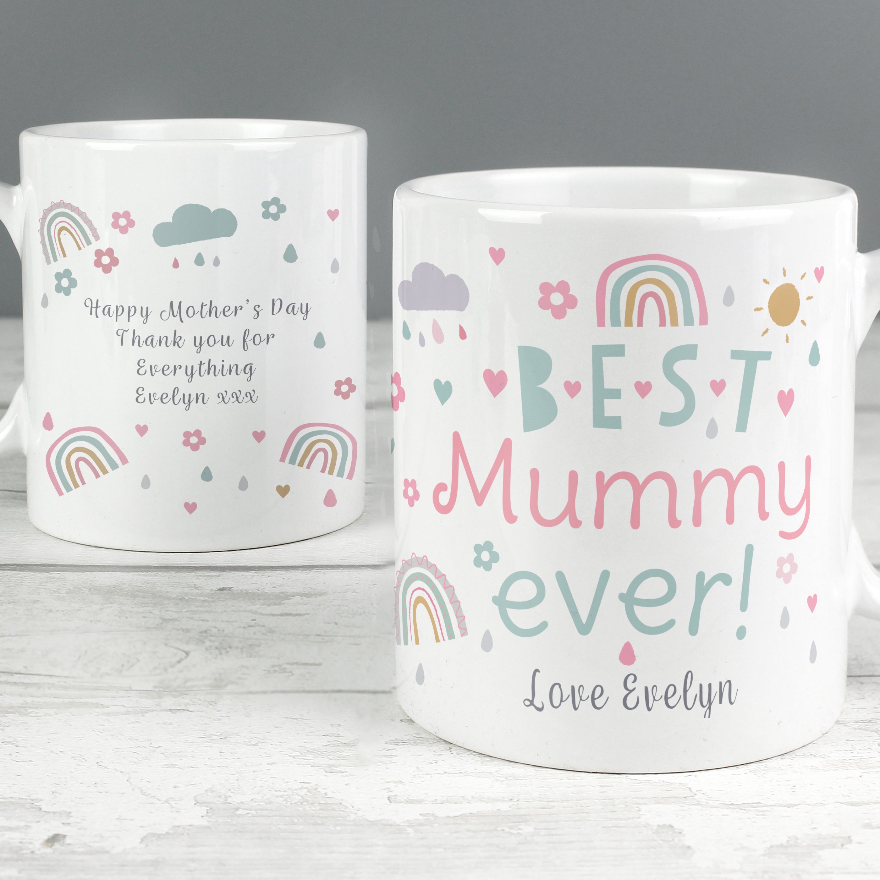 Personalised Best Ever Rainbows & Sunshine Mug