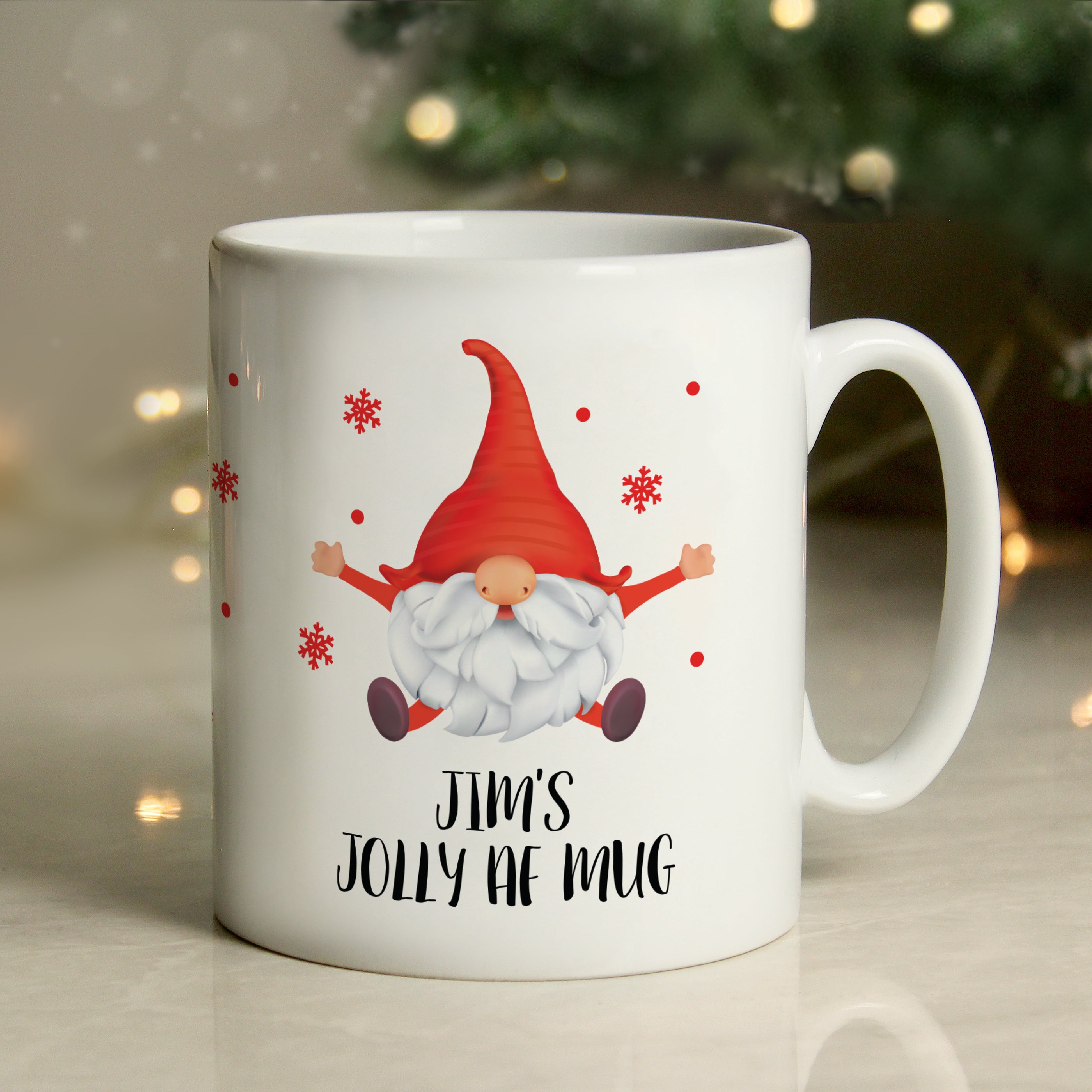 Personalised Red Gonk Christmas Mug