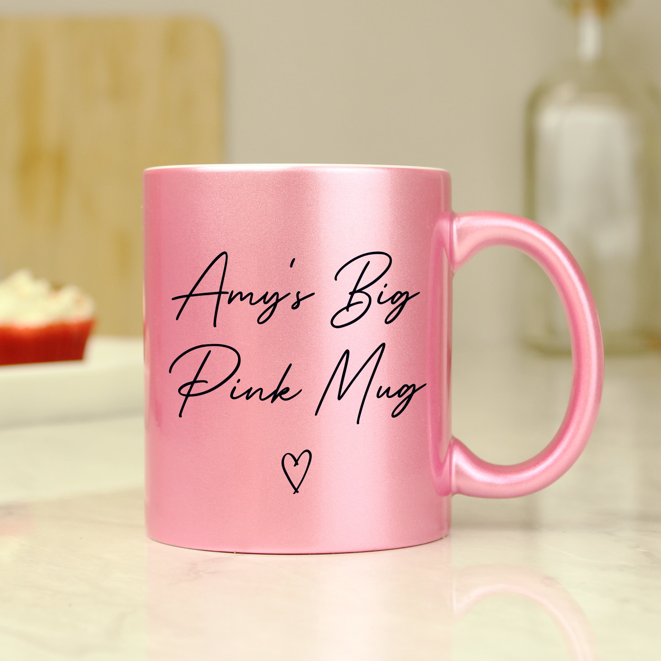 Personalised Pink Glitter Mug