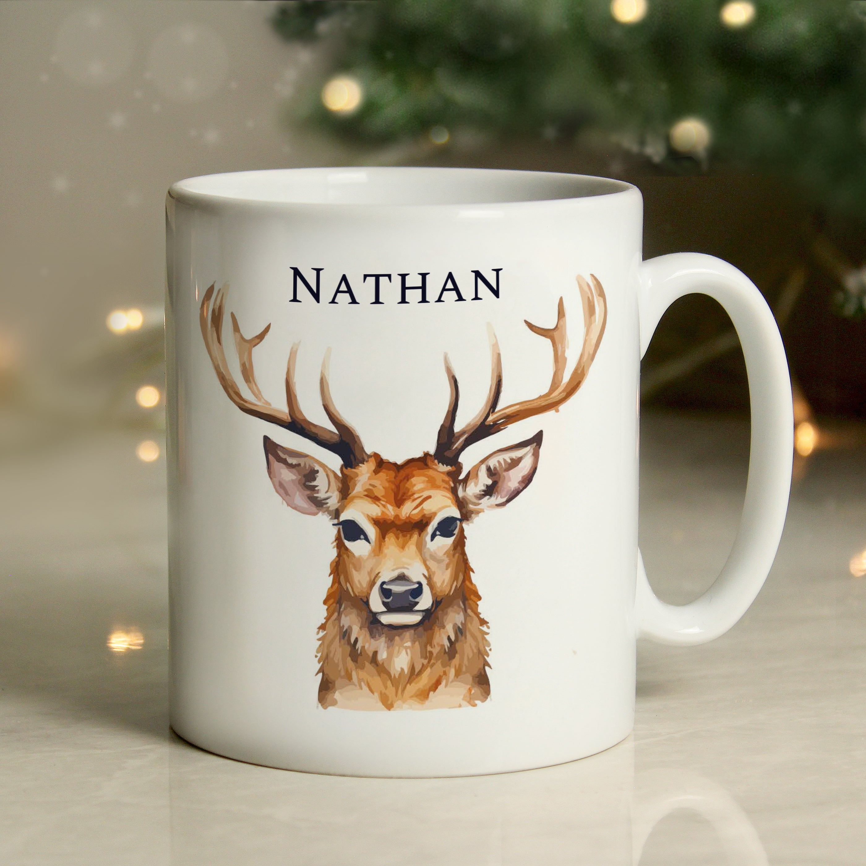 Personalised Watercolour Stag Mug