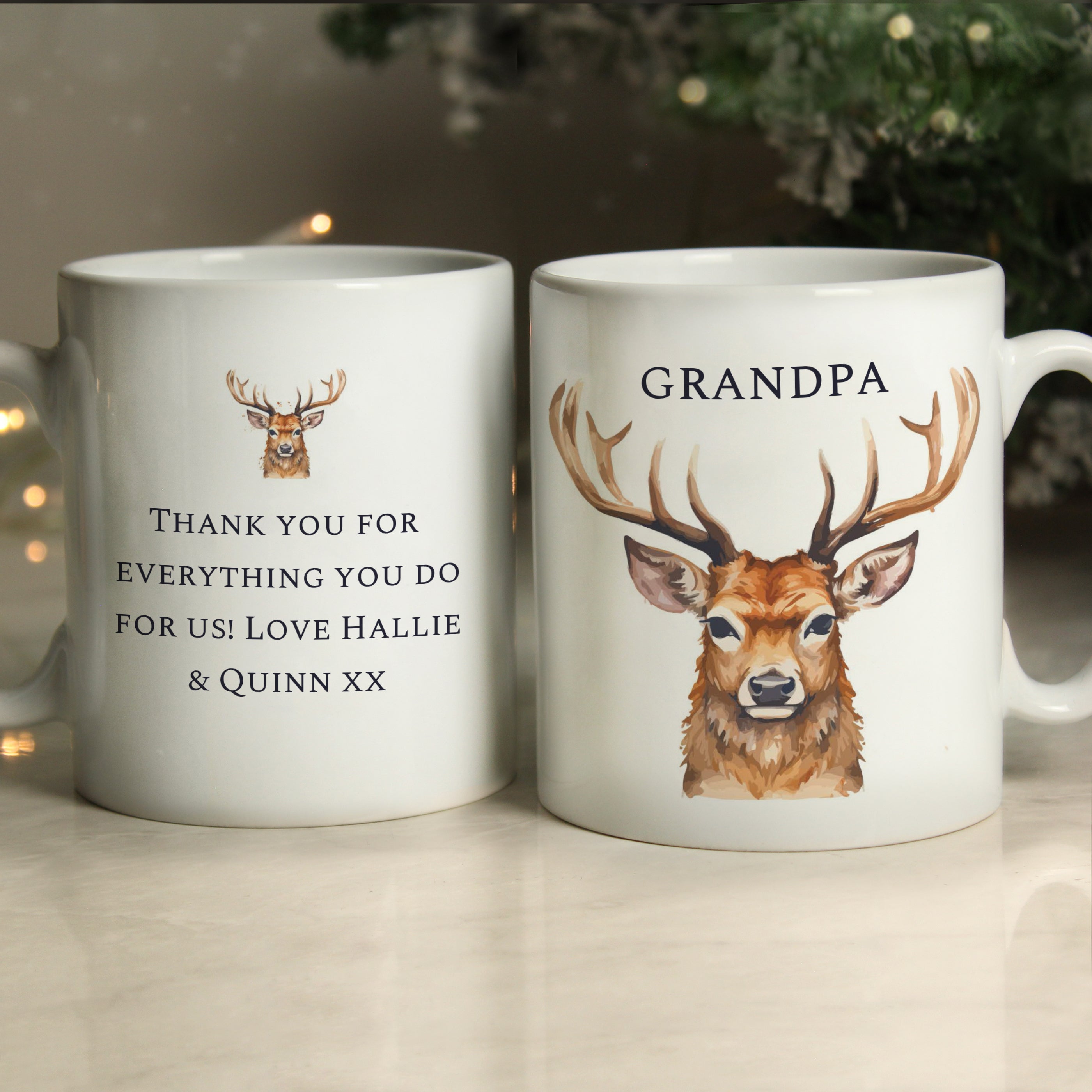 Personalised Watercolour Stag Mug