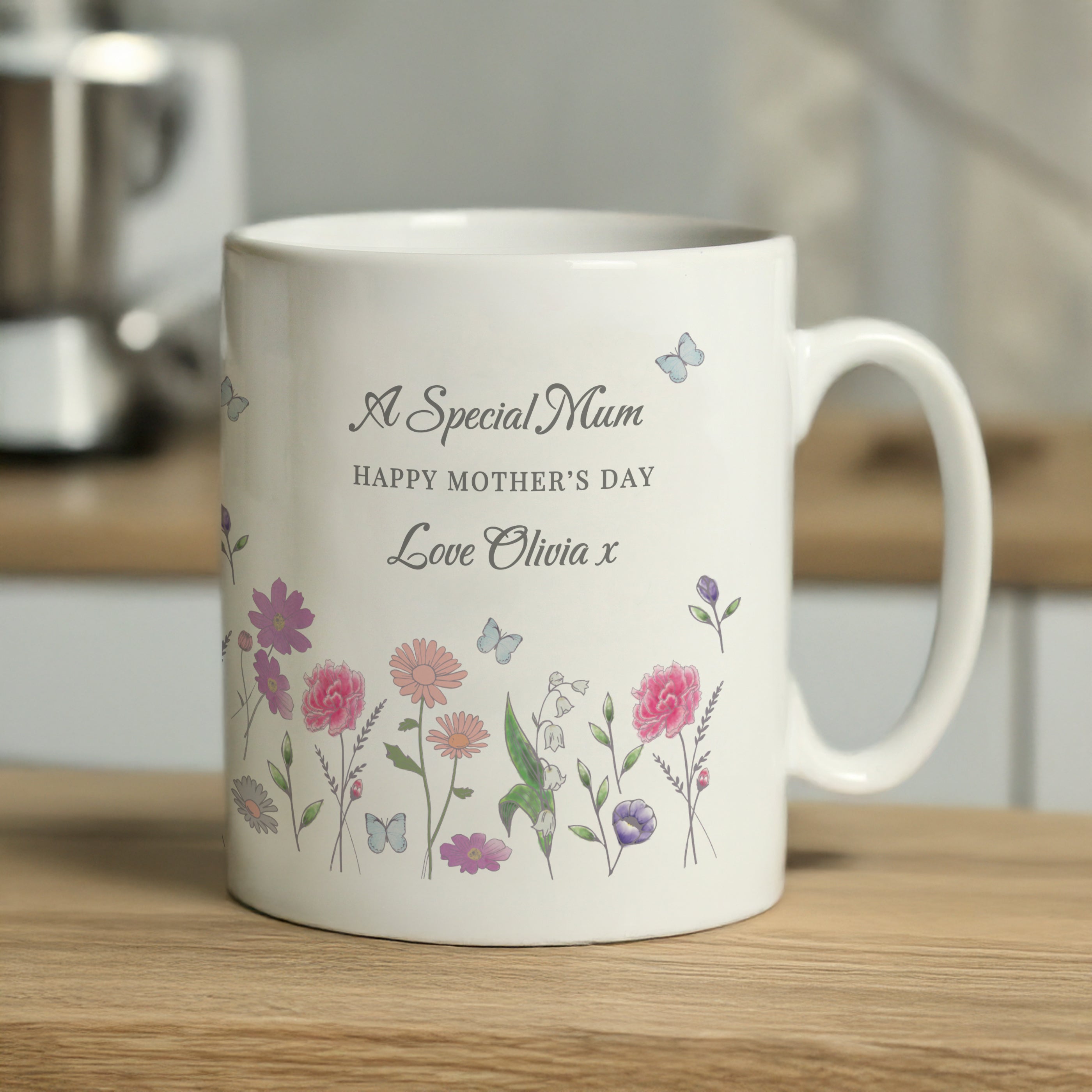 Personalised Wild Flowers Mug