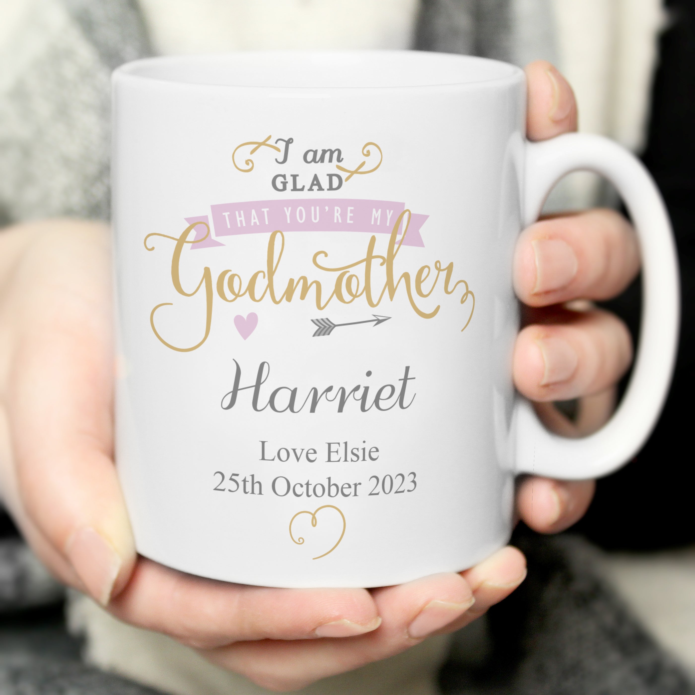 Personalised I Am Glad... Godmother Mug