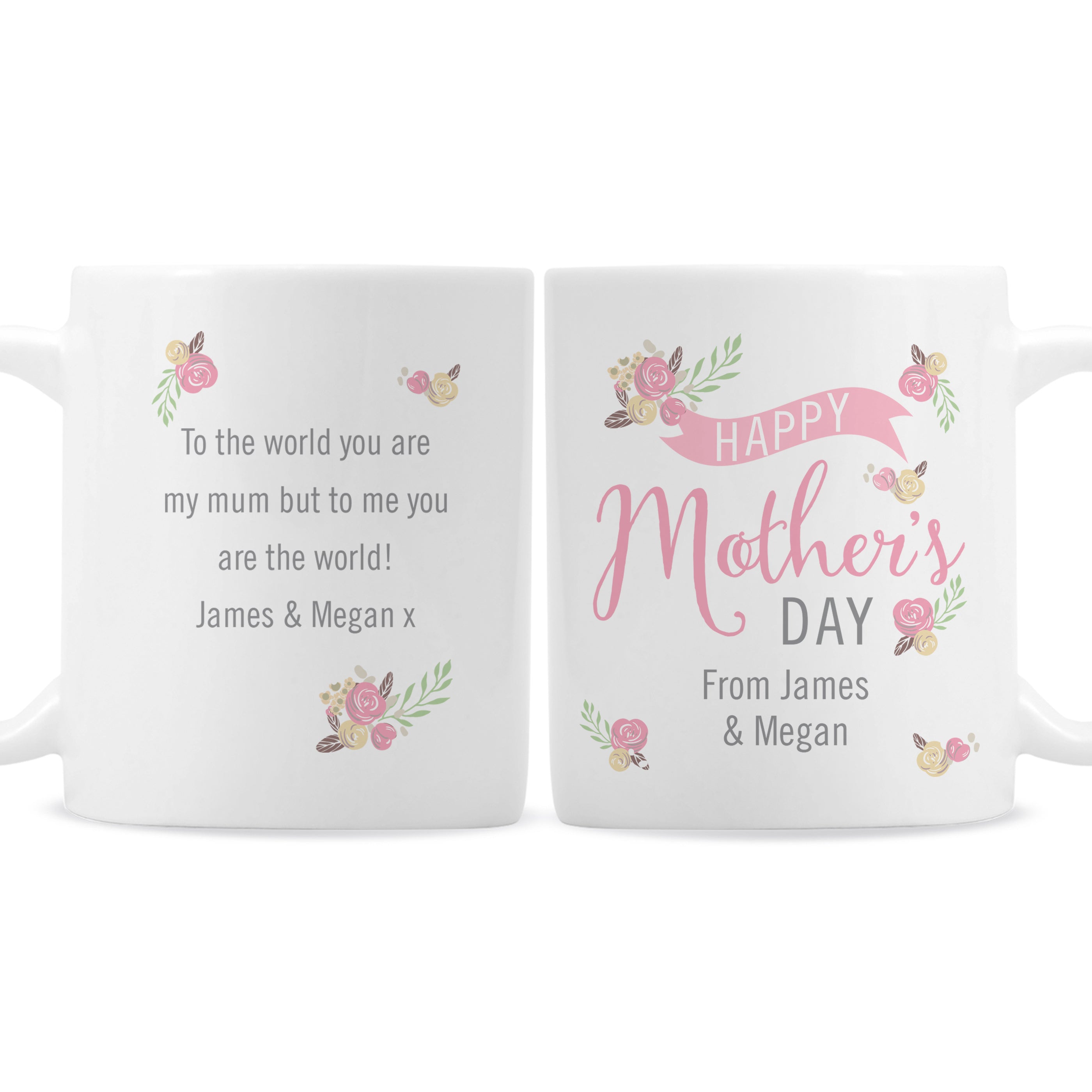 Personalised Floral Bouquet Mothers Day Mug