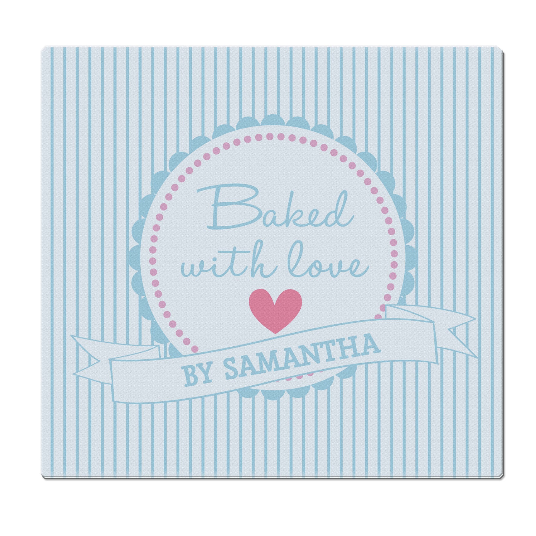 Personalised Baked With Love Glass Chopping Board/Worktop Saver