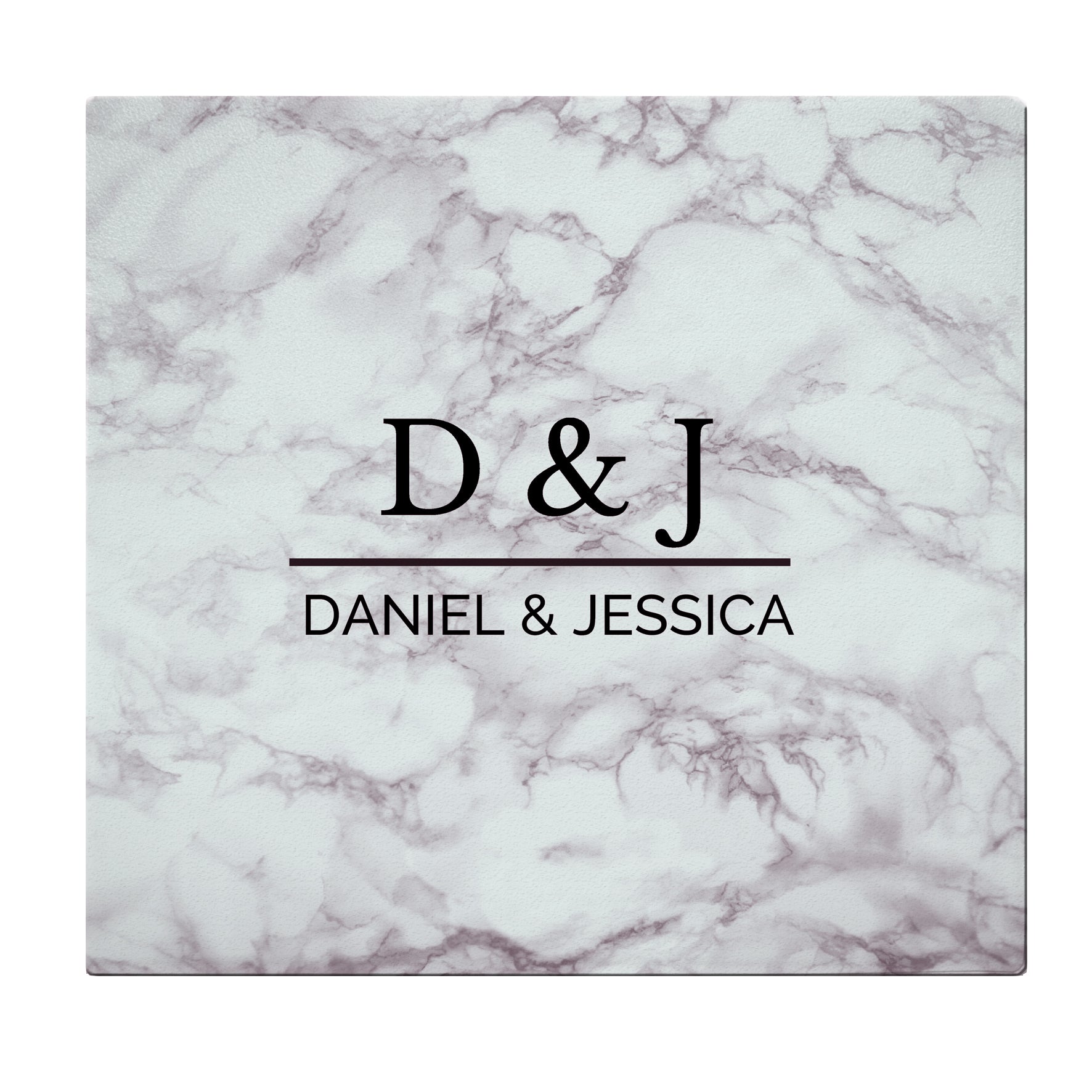 Personalised Marble Effect Glass Chopping Board/Worktop Saver