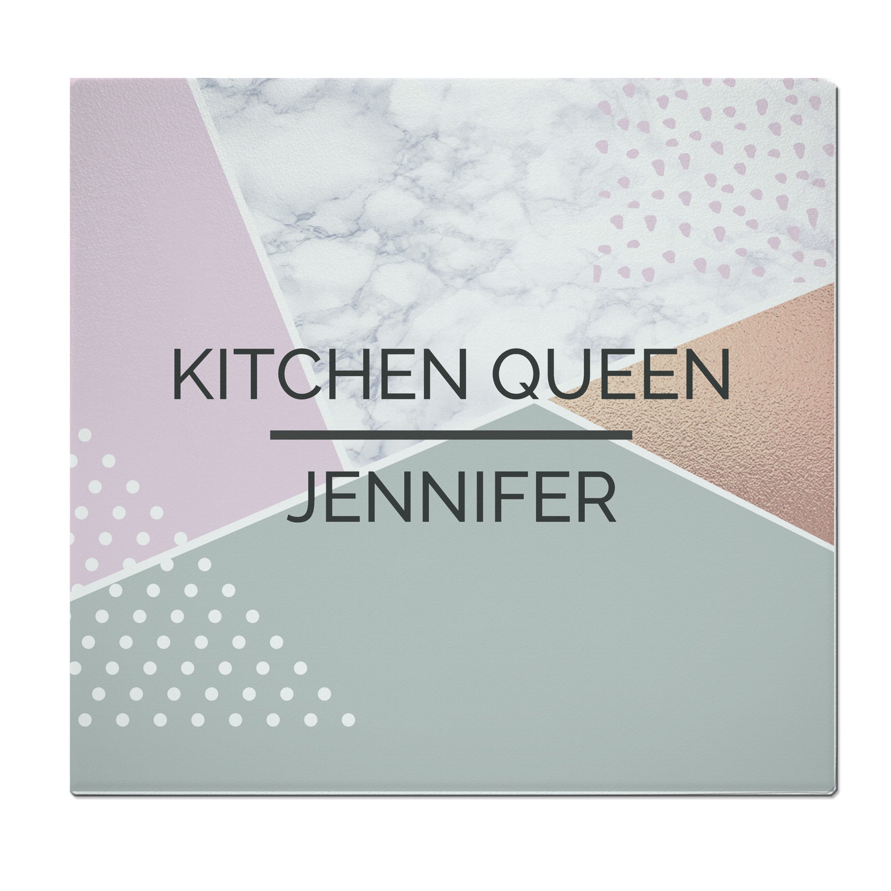 Personalised Geometric Glass Chopping Board/Worktop Saver