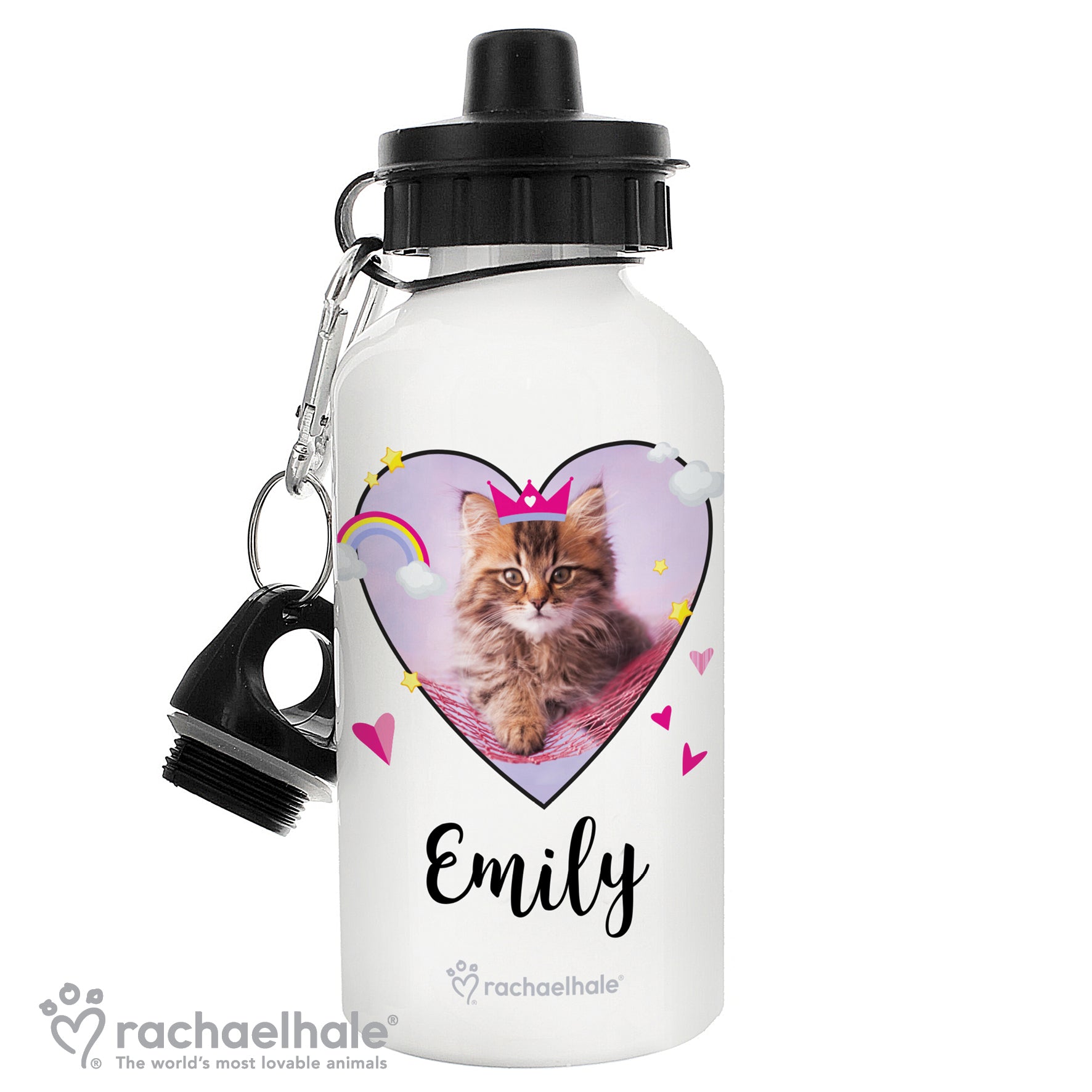 Personalised Rachael Hale Cute Cat Drinks Bottle