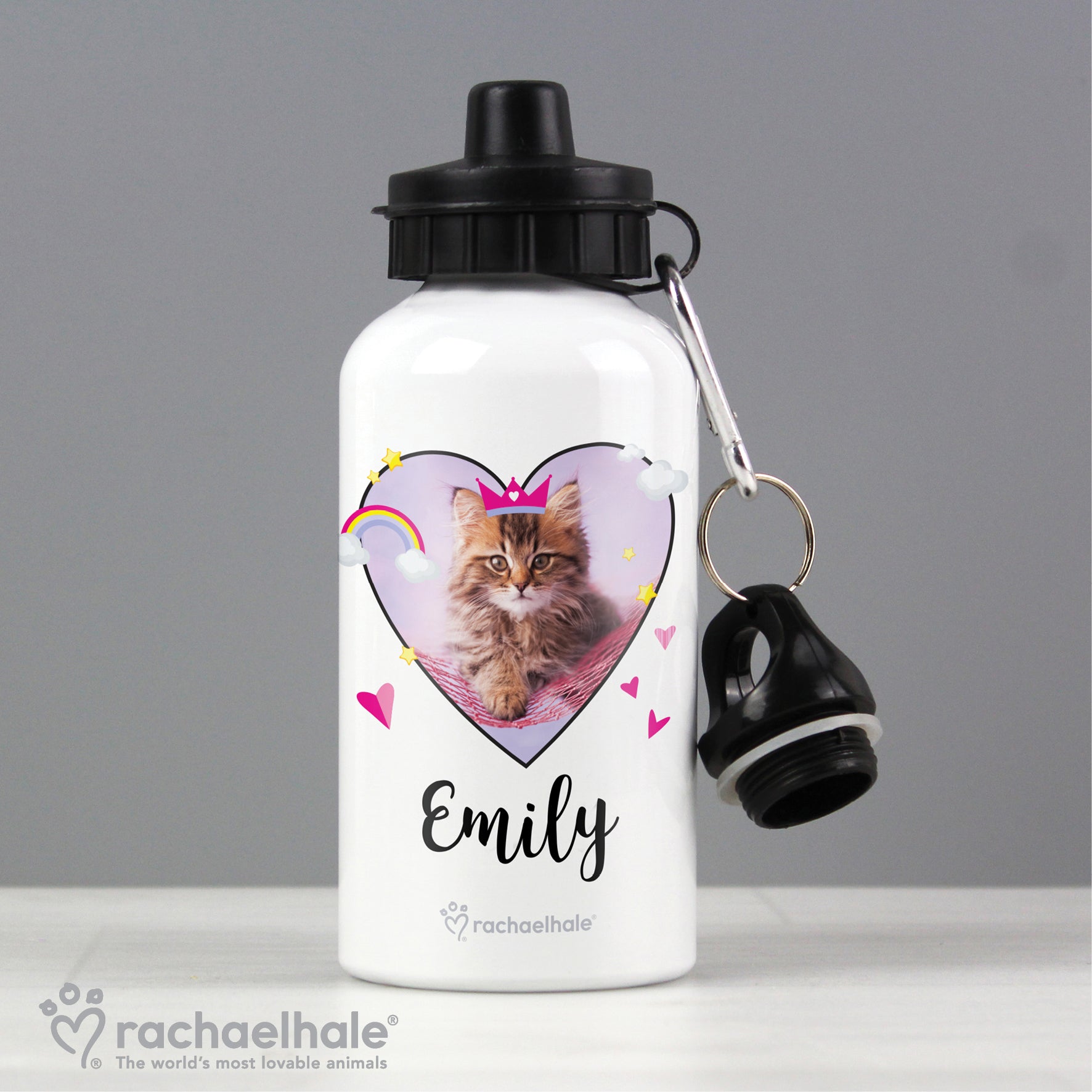 Personalised Rachael Hale Cute Cat Drinks Bottle