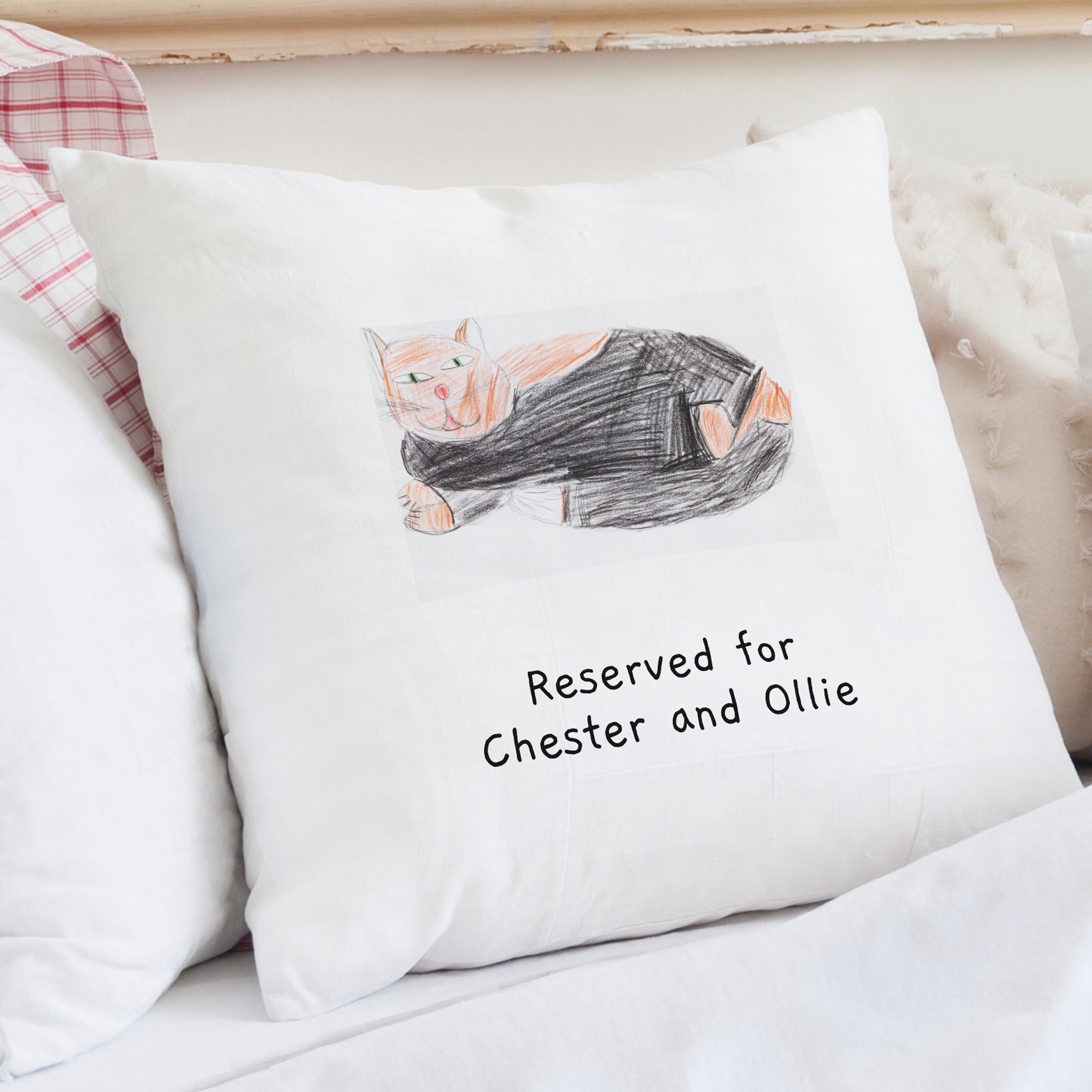 Personalised Childrens Drawing Photo Upload Cushion