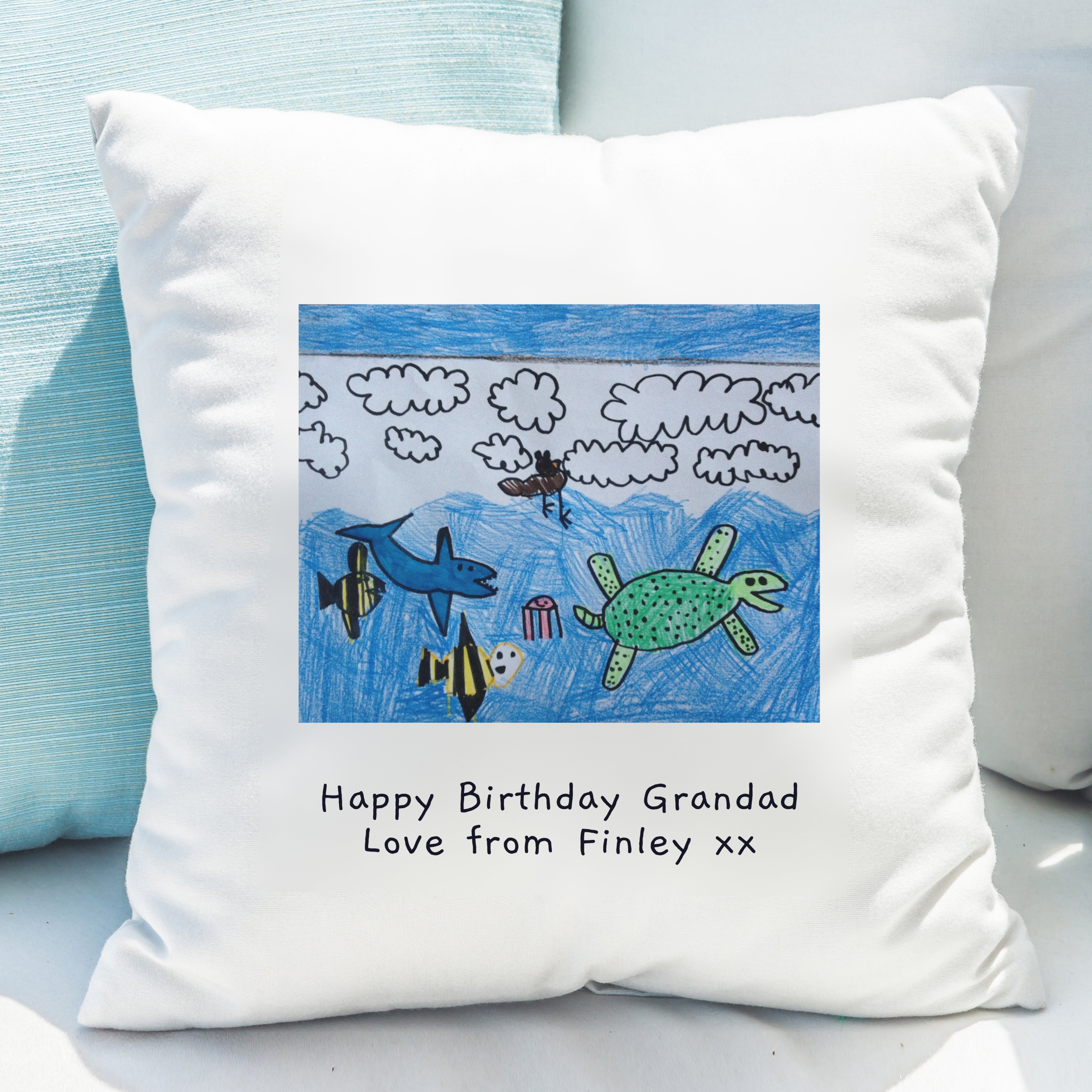 Personalised Childrens Drawing Photo Upload Cushion