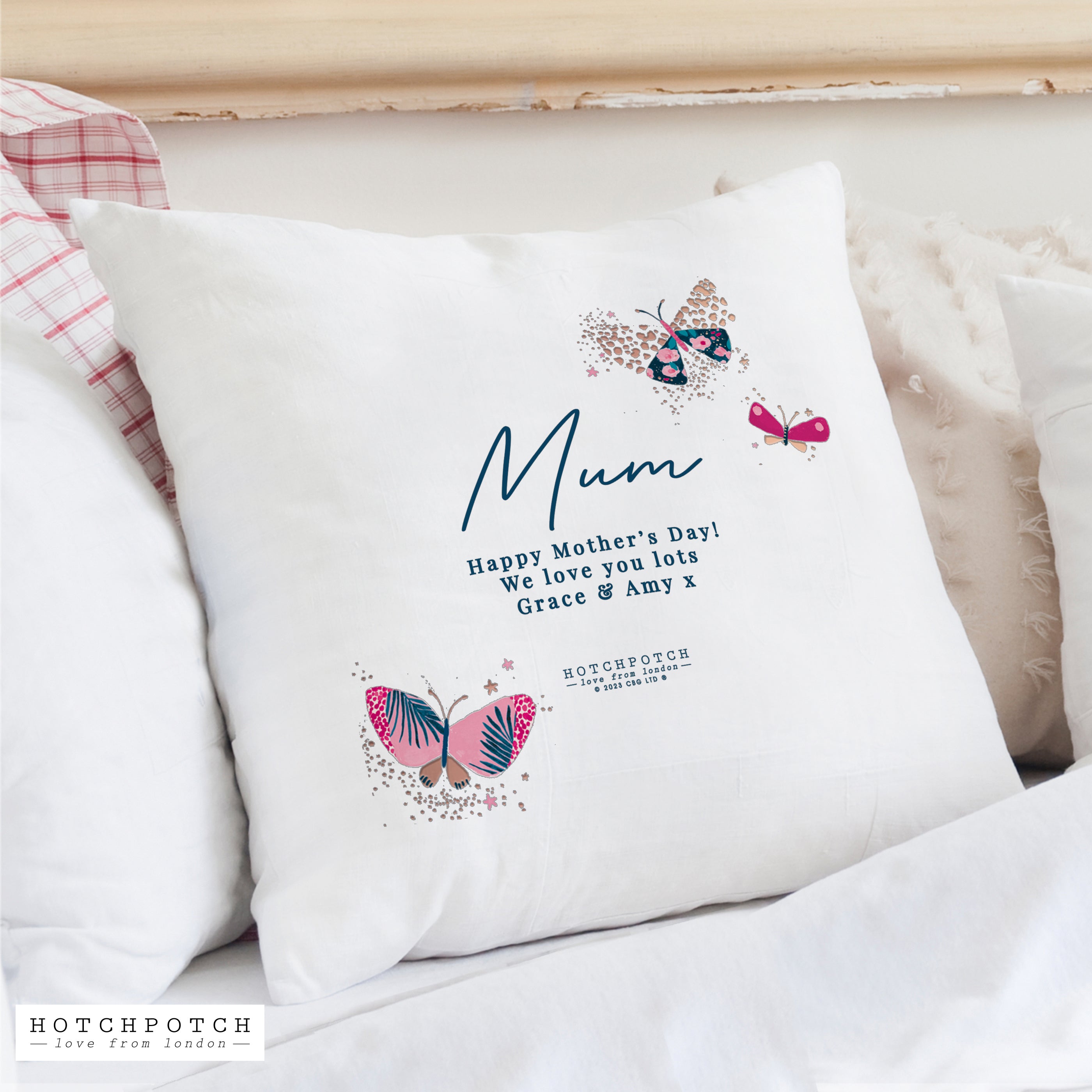 Personalised Hotchpotch Butterfly Cushion