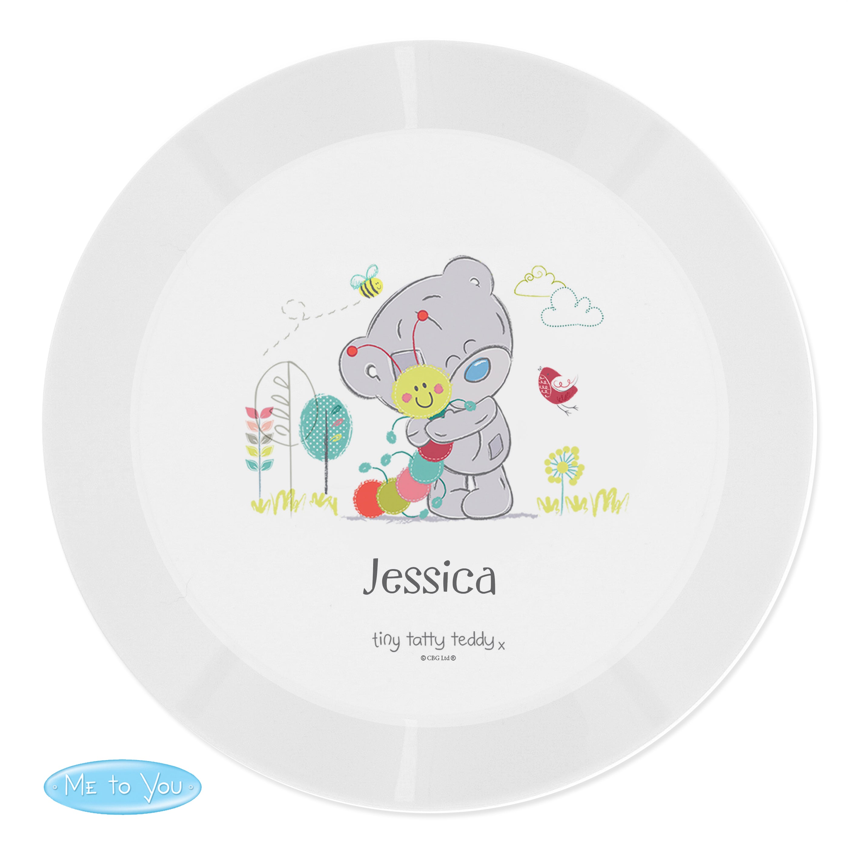 Personalised Tiny Tatty Teddy Cuddle Bug Plastic Plate