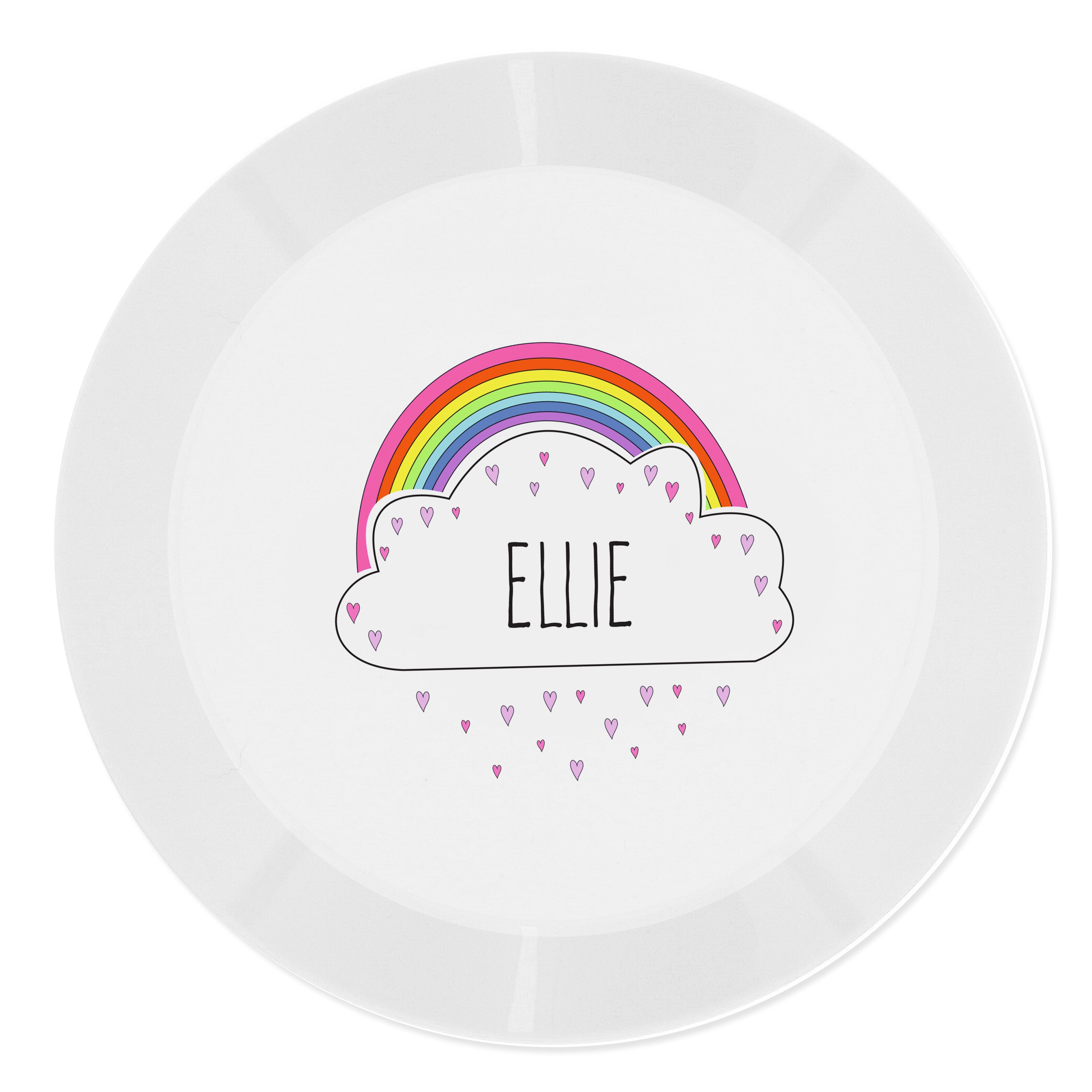 Personalised Rainbow Plastic Plate