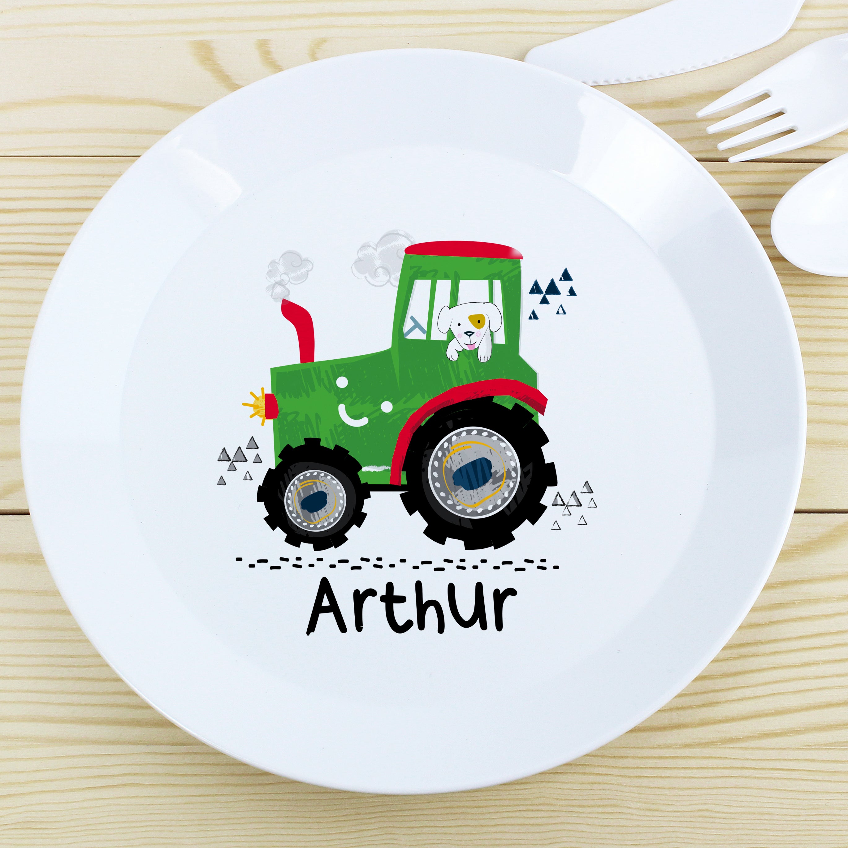 Personalised Tractor Plastic Plate