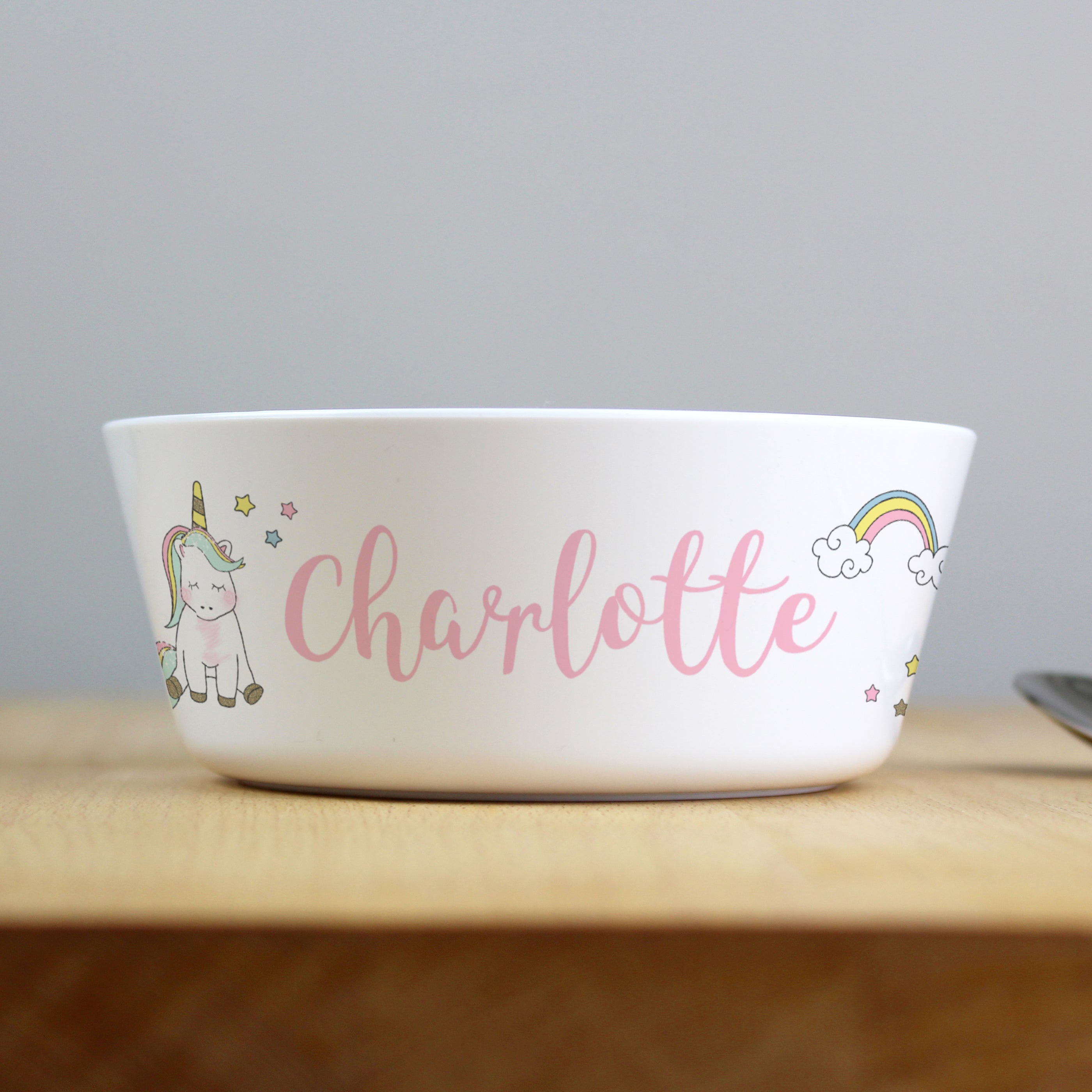 Personalised Baby Unicorn Plastic Bowl