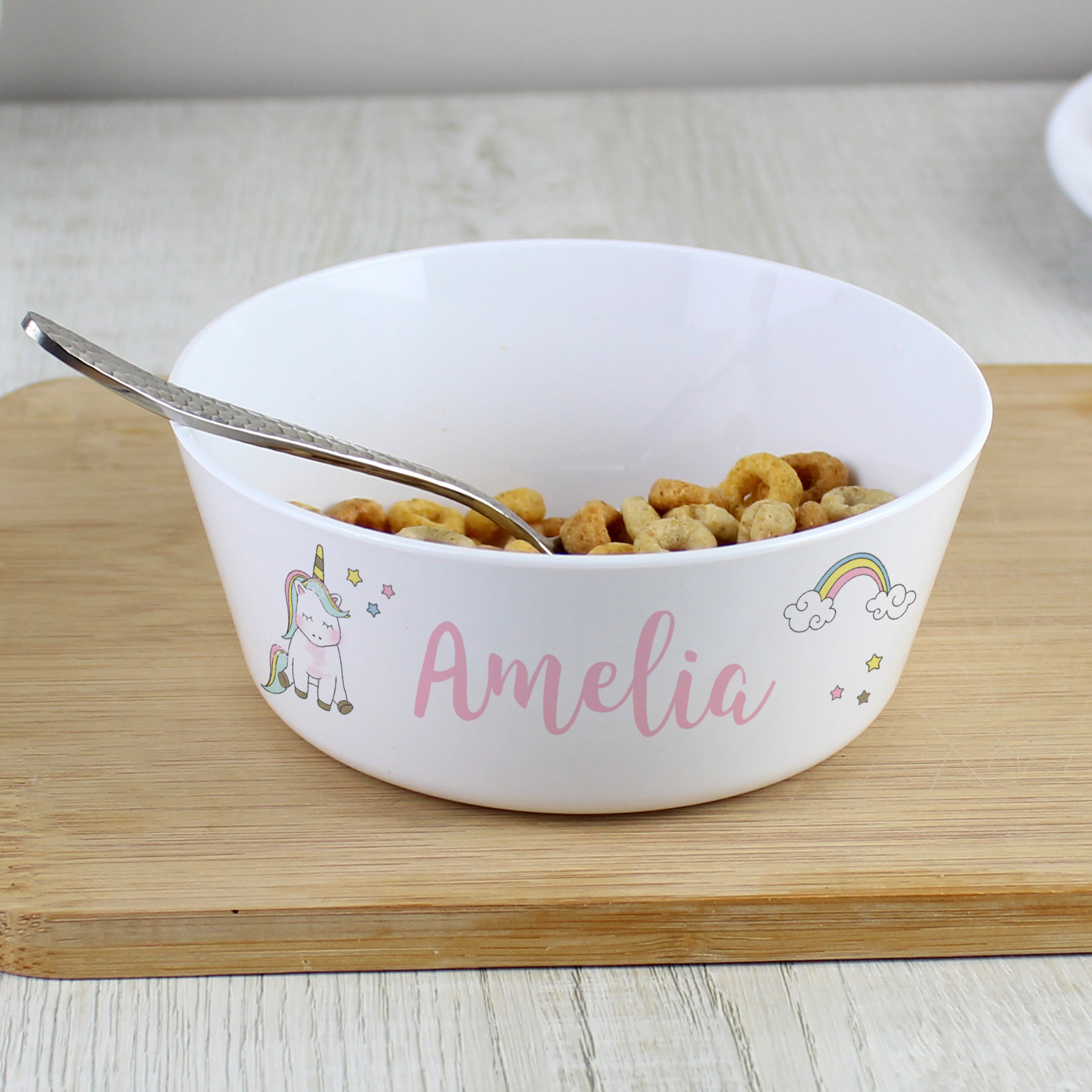 Personalised Baby Unicorn Plastic Bowl