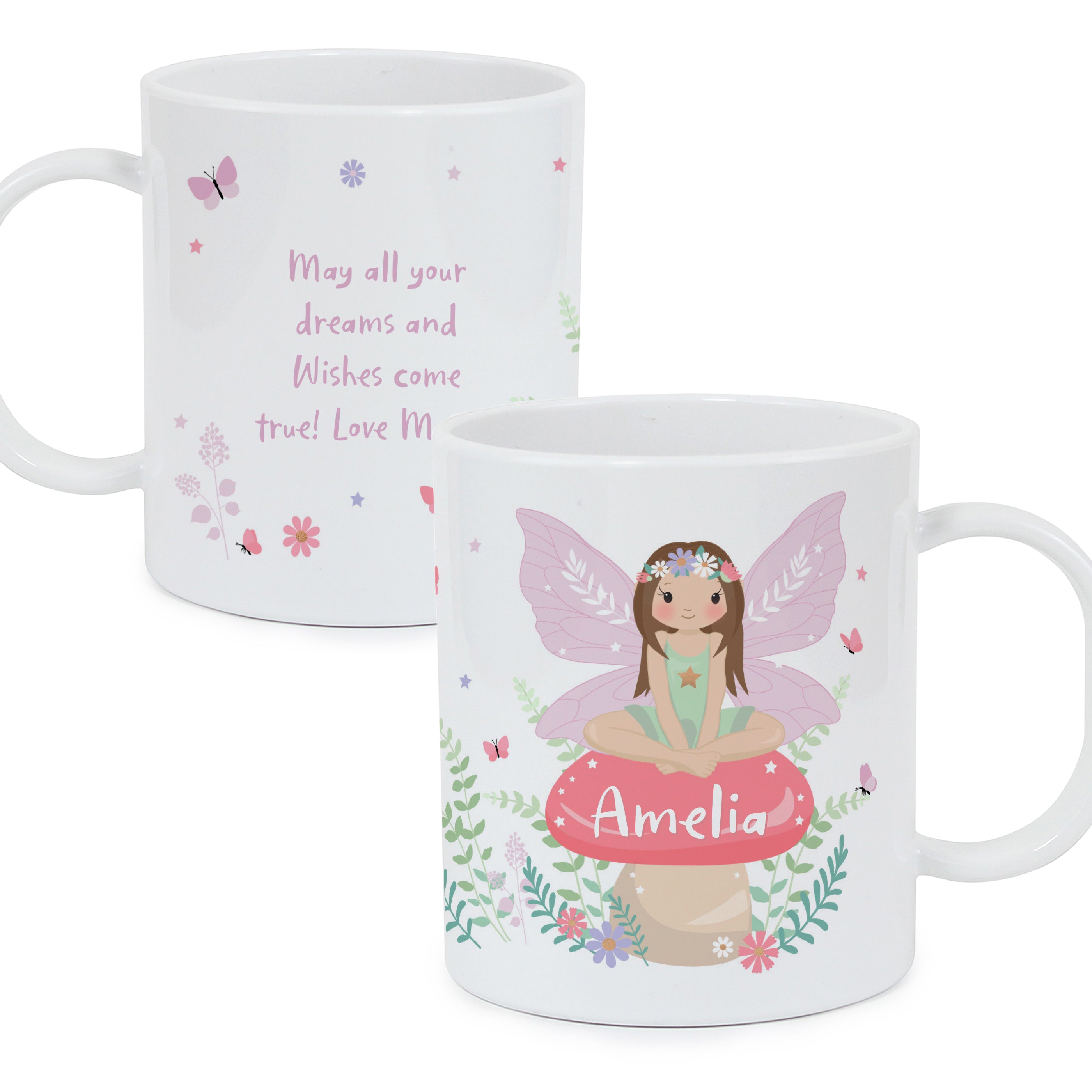 Personalised Toadstool Fairy Plastic Mug