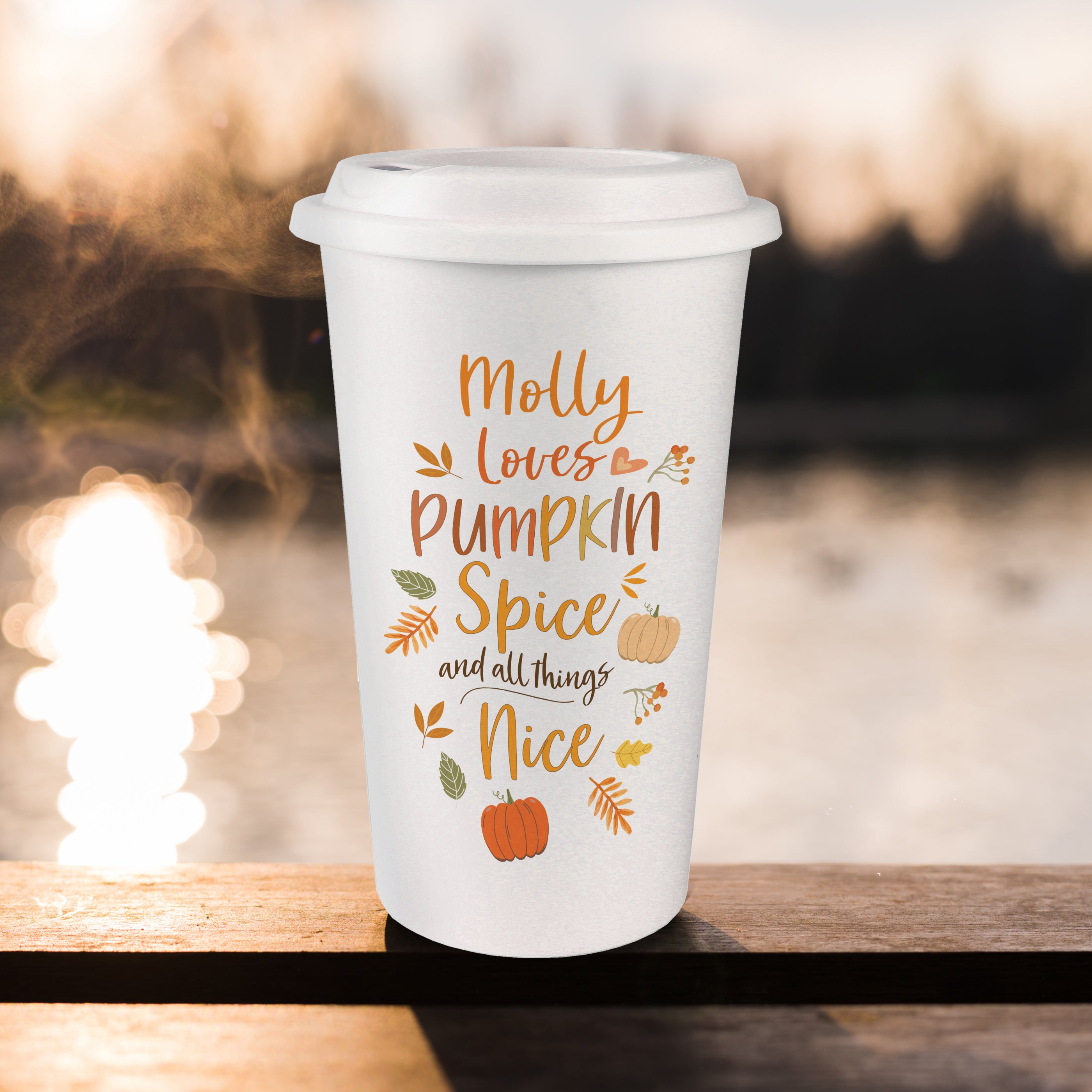 Personalised Pumpkin Spice Travel Mug